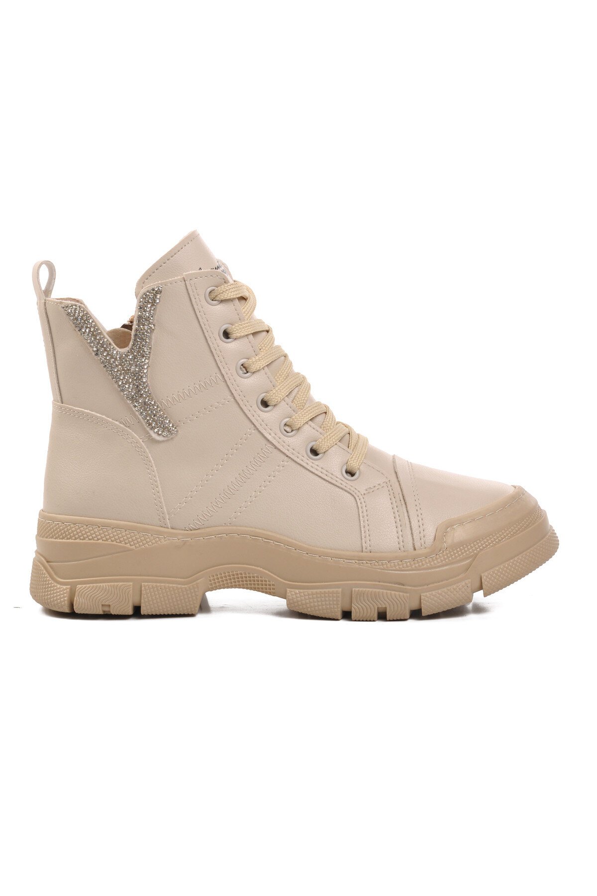 Ayakmod Bej Kürklü Kadın Bot