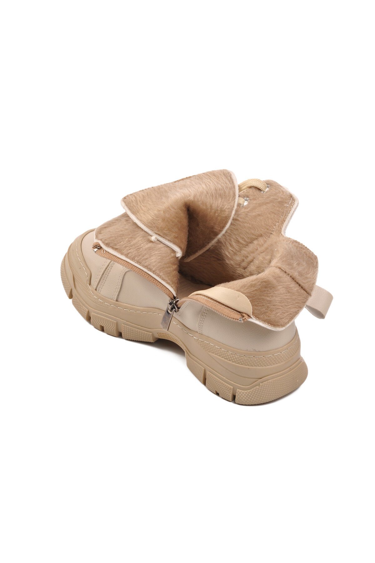 Ayakmod Bej Kürklü Kadın Bot
