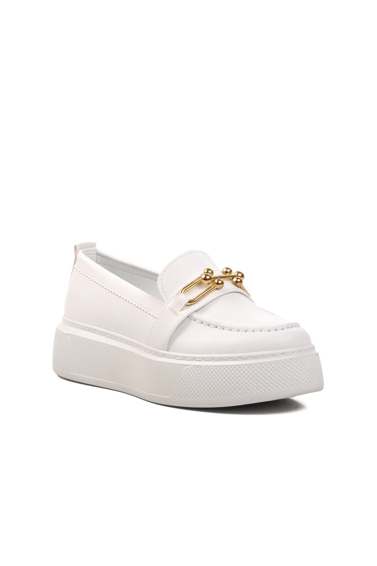 Ayakmod Beyaz Kadın Loafer Ayakkabı