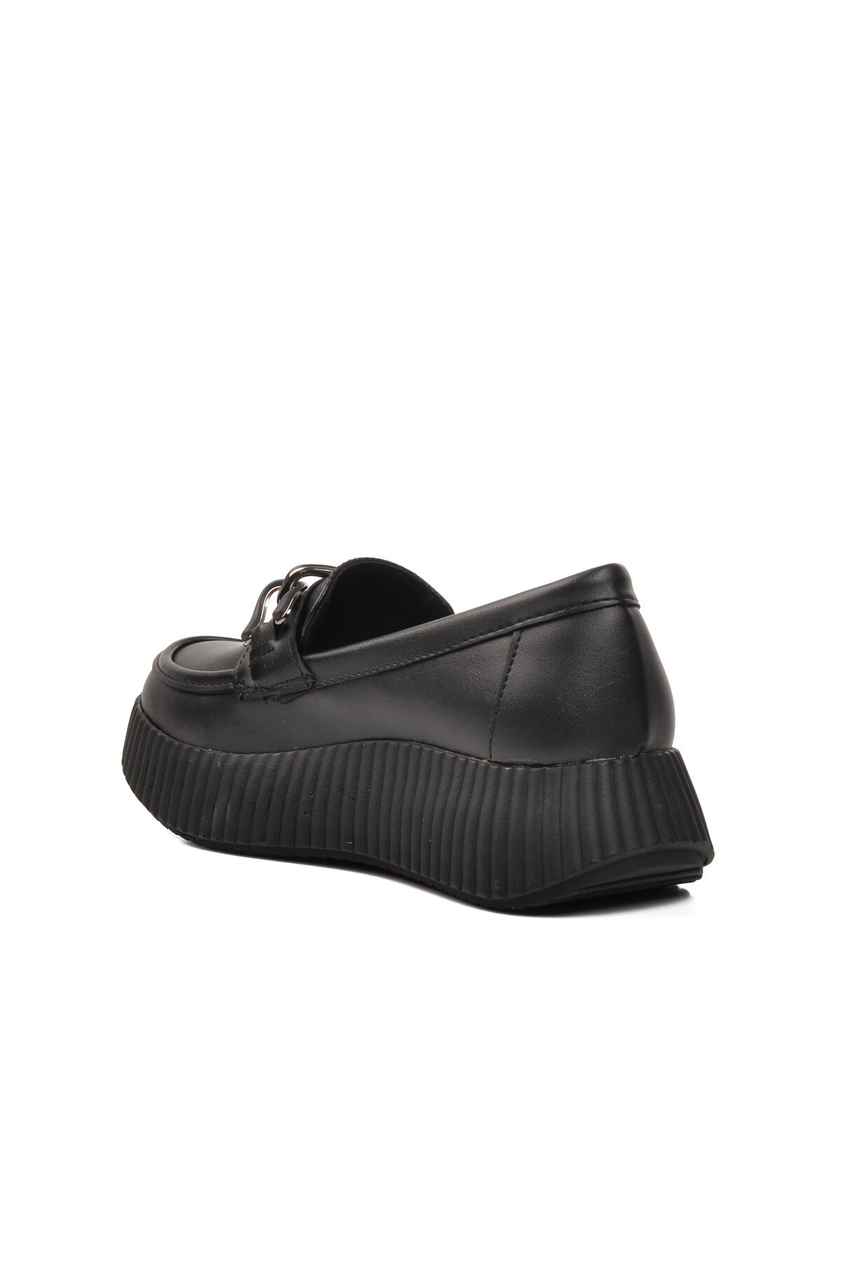 Ayakmod Siyah Cilt Kadın Günlük Ayakkabı