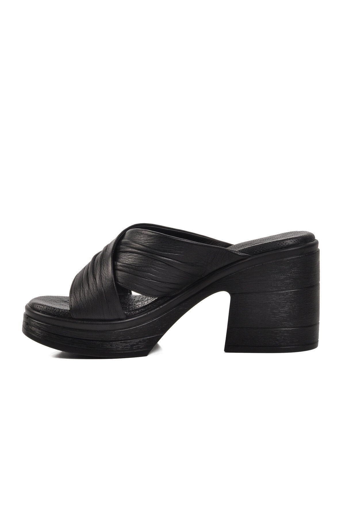 Ayakmod Siyah Kadın Topuklu Terlik