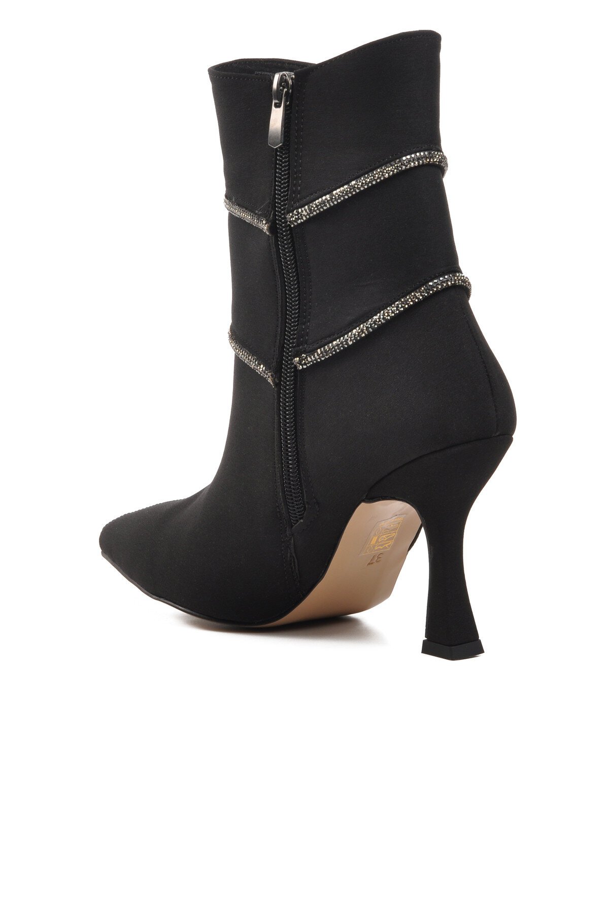 Ayakmod Siyah Saten Kadın Bot