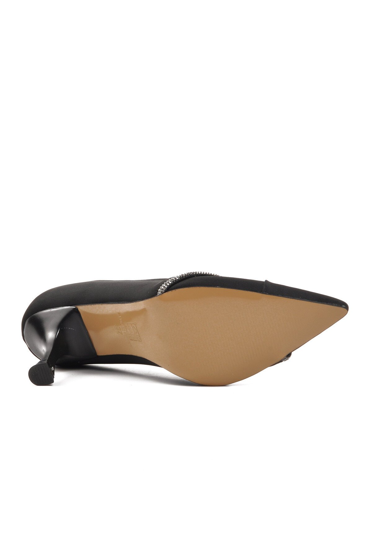 Siyah Saten Kadın Topuklu Ayakkabı