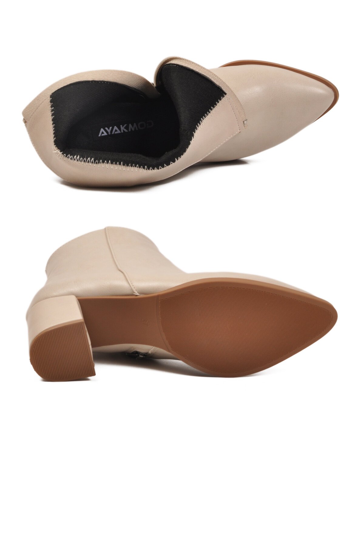 Bej Cilt Fermuarlı Hafif Kadın Bot 343126 Z