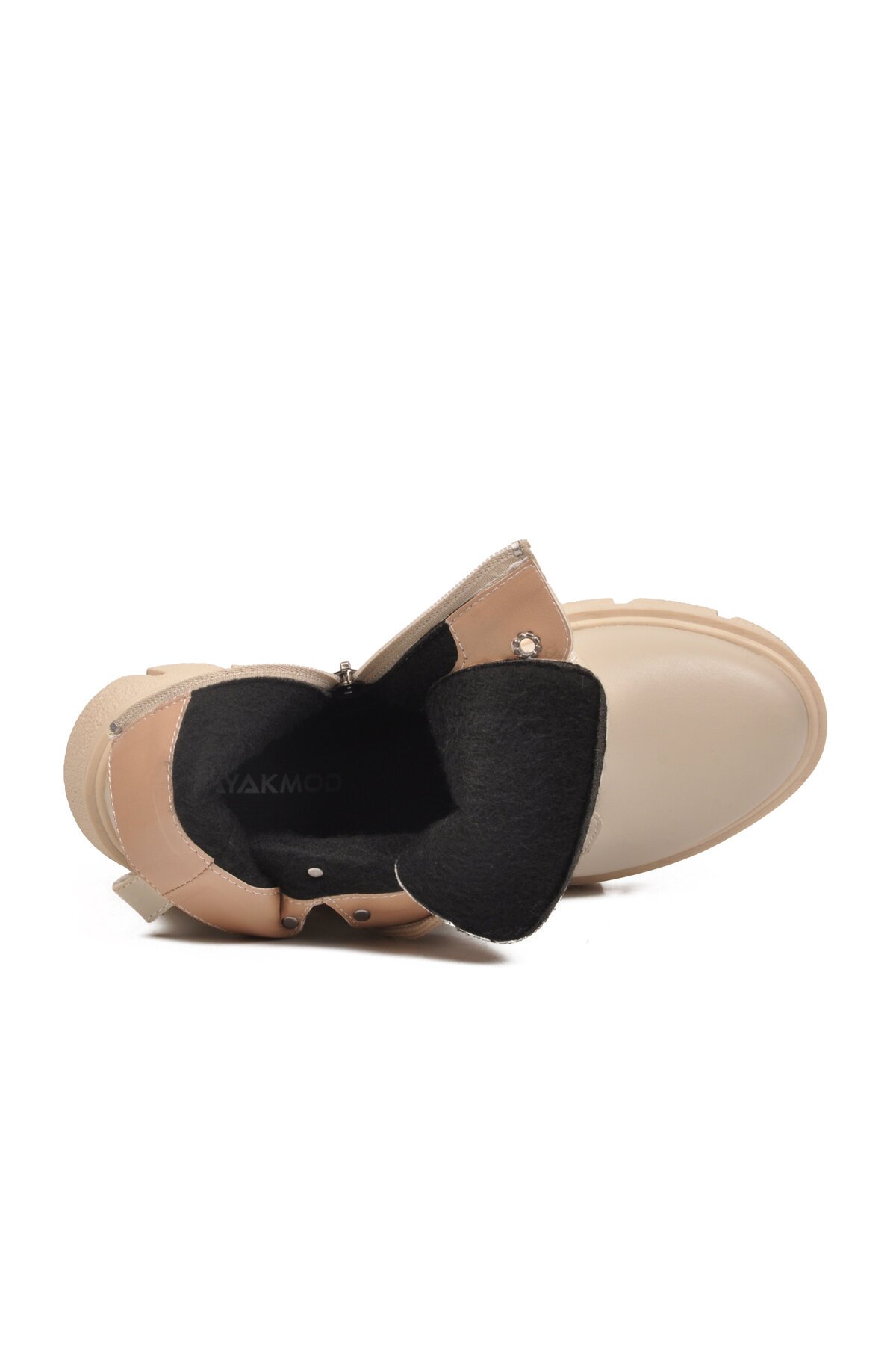 Bej Cilt Fermuarlı Kadın Bot 351071 Z