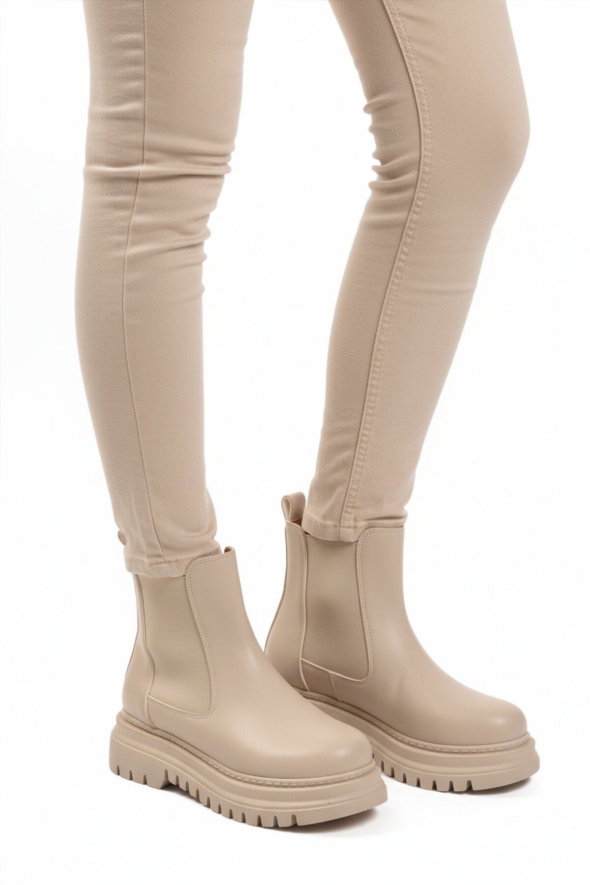 Bej Cilt İçi kürklü Kadın Bot 473093 Z