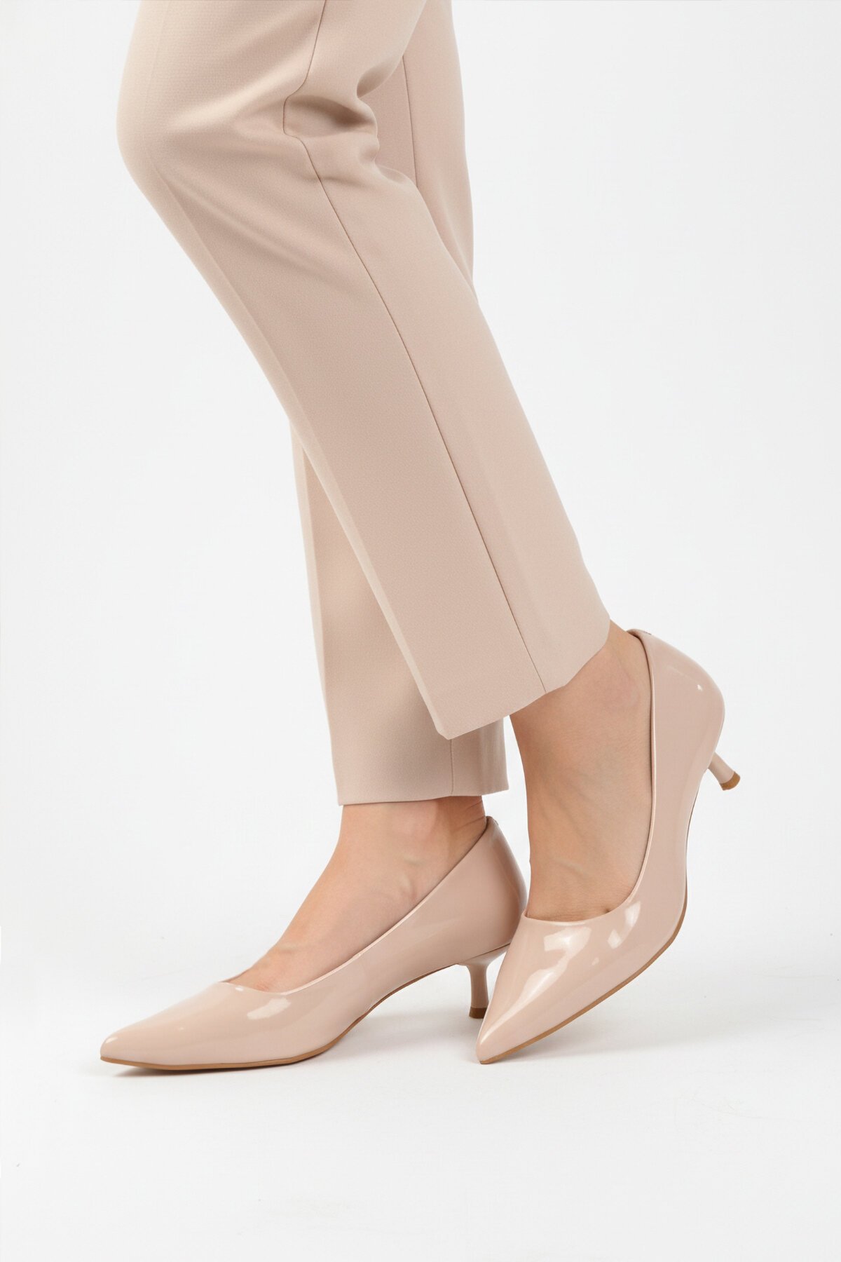 Bej Rugan İnce Topuklu Kadın Topuklu Ayakkabı 458343 Z