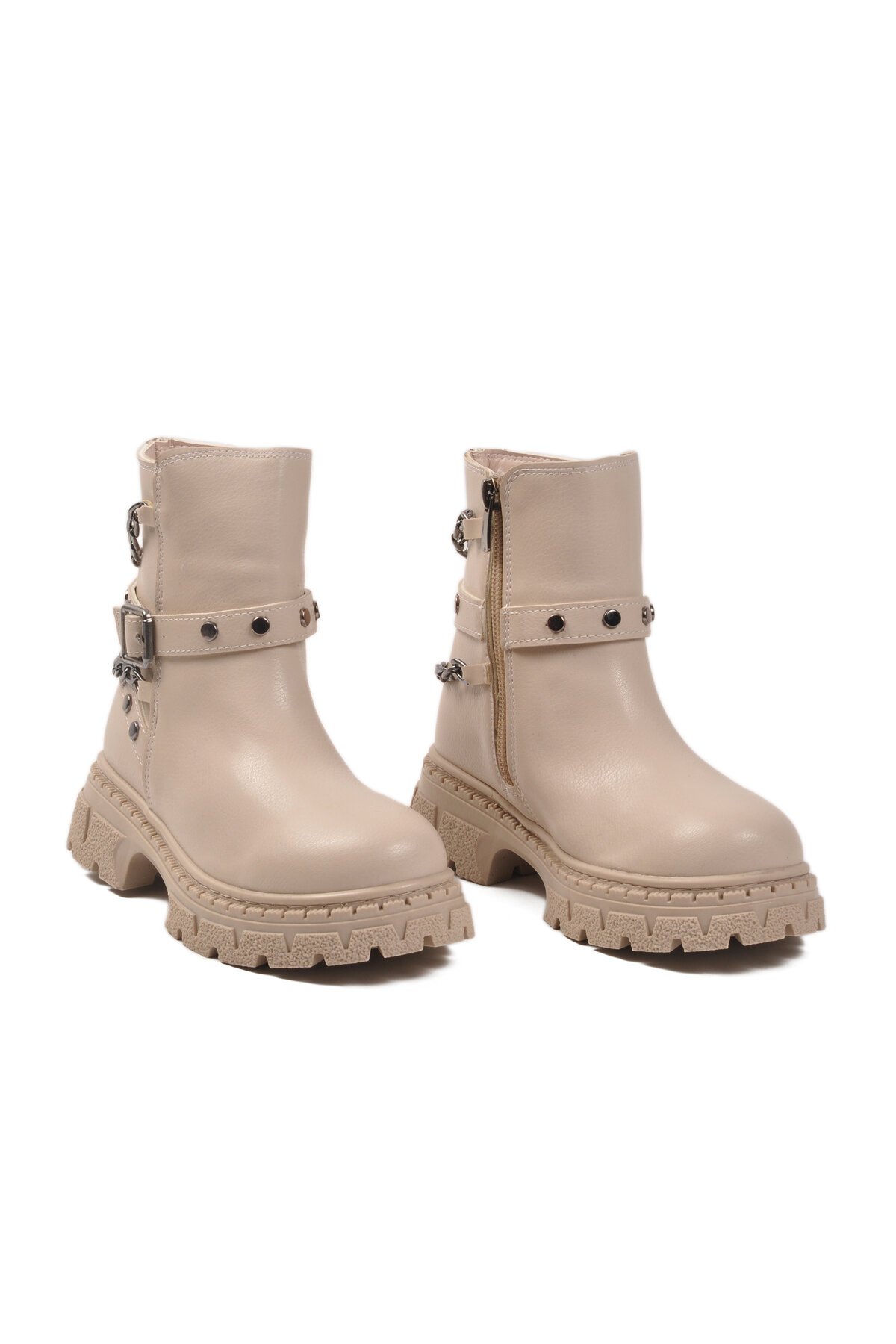 Bej Fermuarlı İçi Polarlı Çocuk Bot Dante F