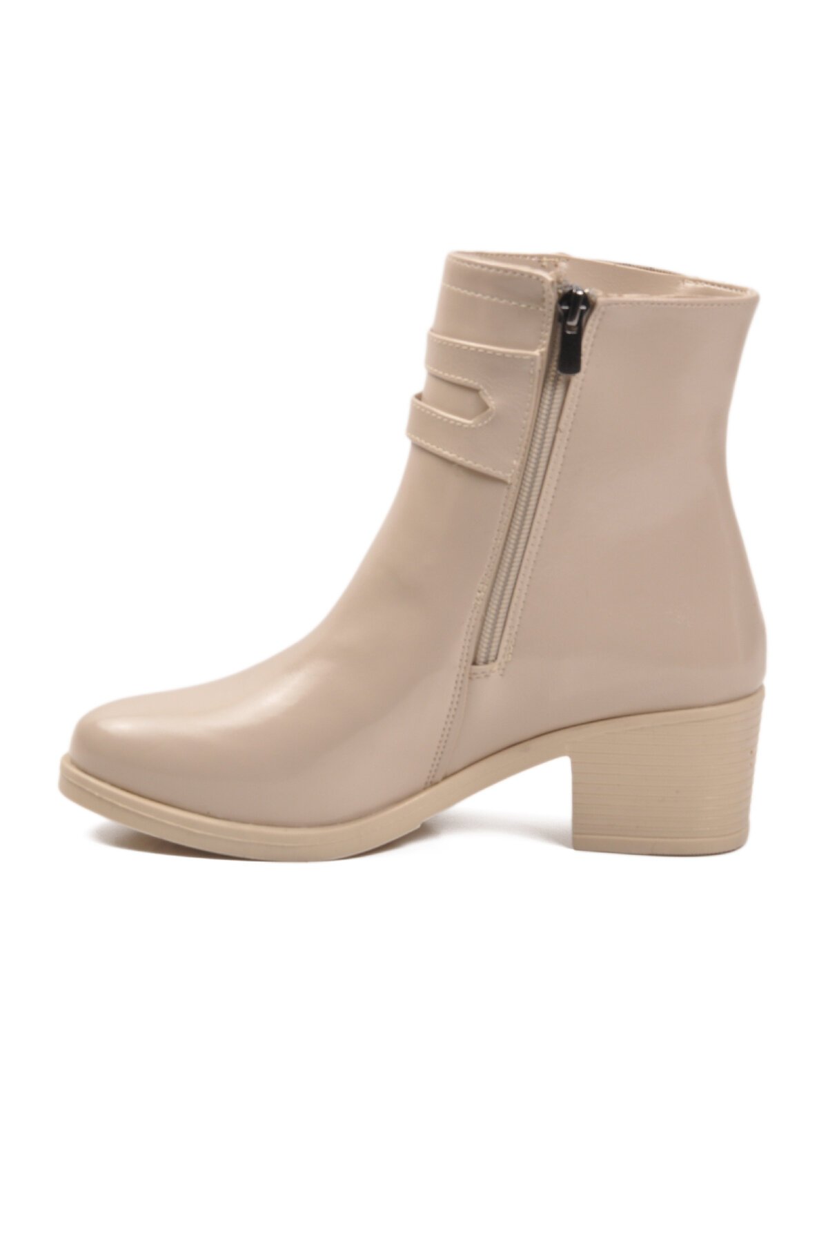 Bej İçi Kürklü Fermuarlı Kadın Bot 1006 Z