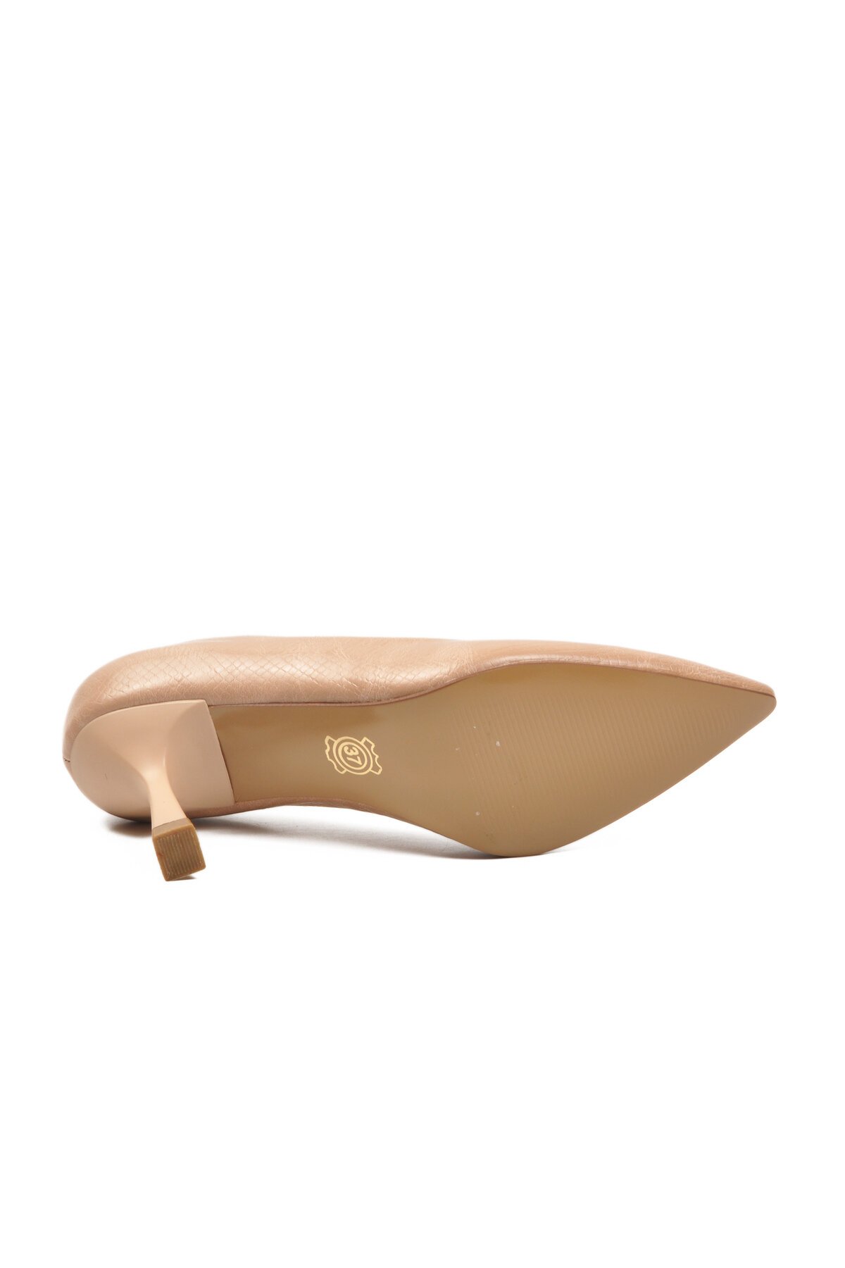 Bej Yılan Kadın Topuklu Ayakkabı 357190 Z