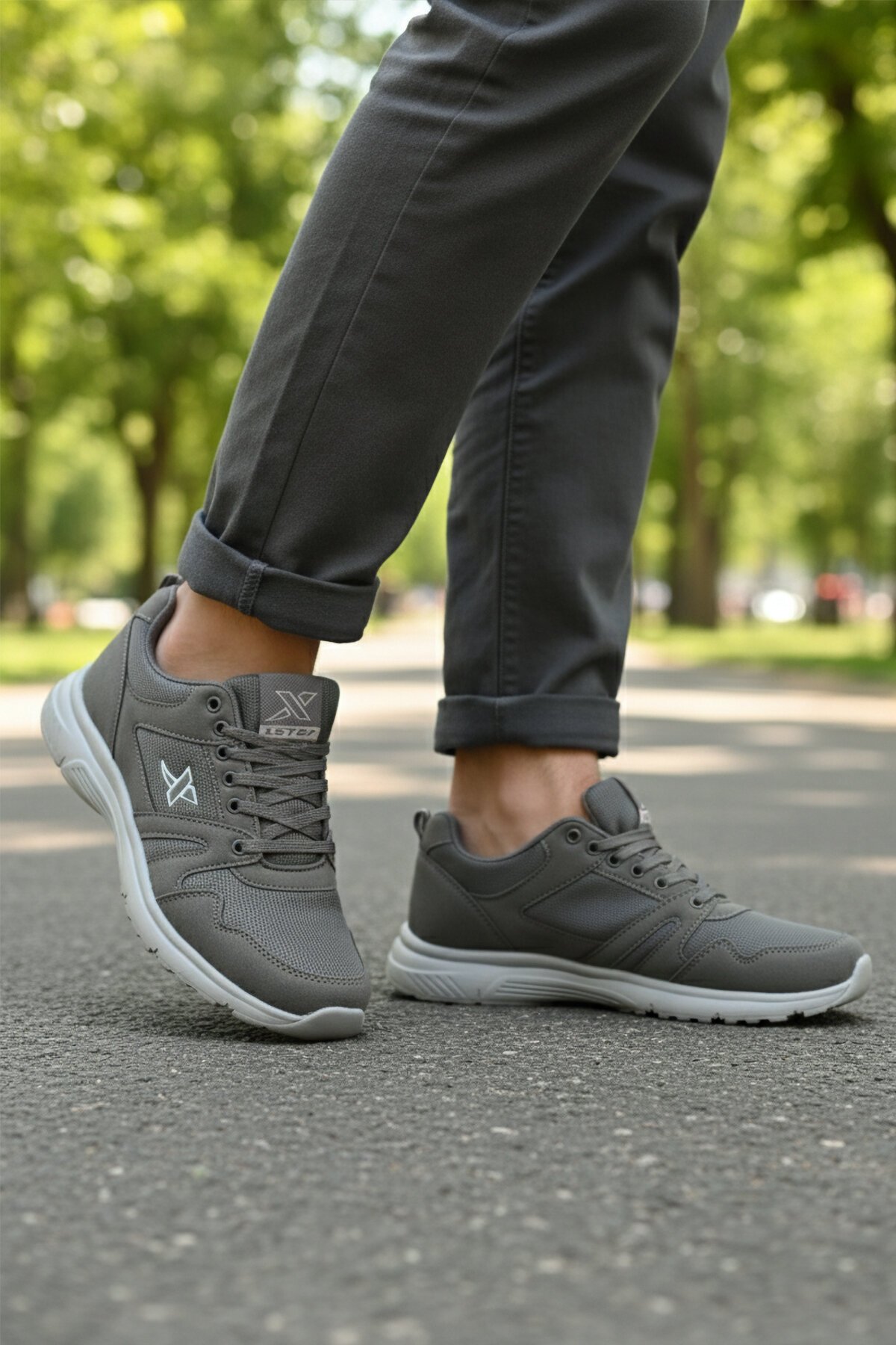 Füme Hafif Esnek Erkek Spor Ayakkabı Xstep 020-Cilt Büyük Numara M