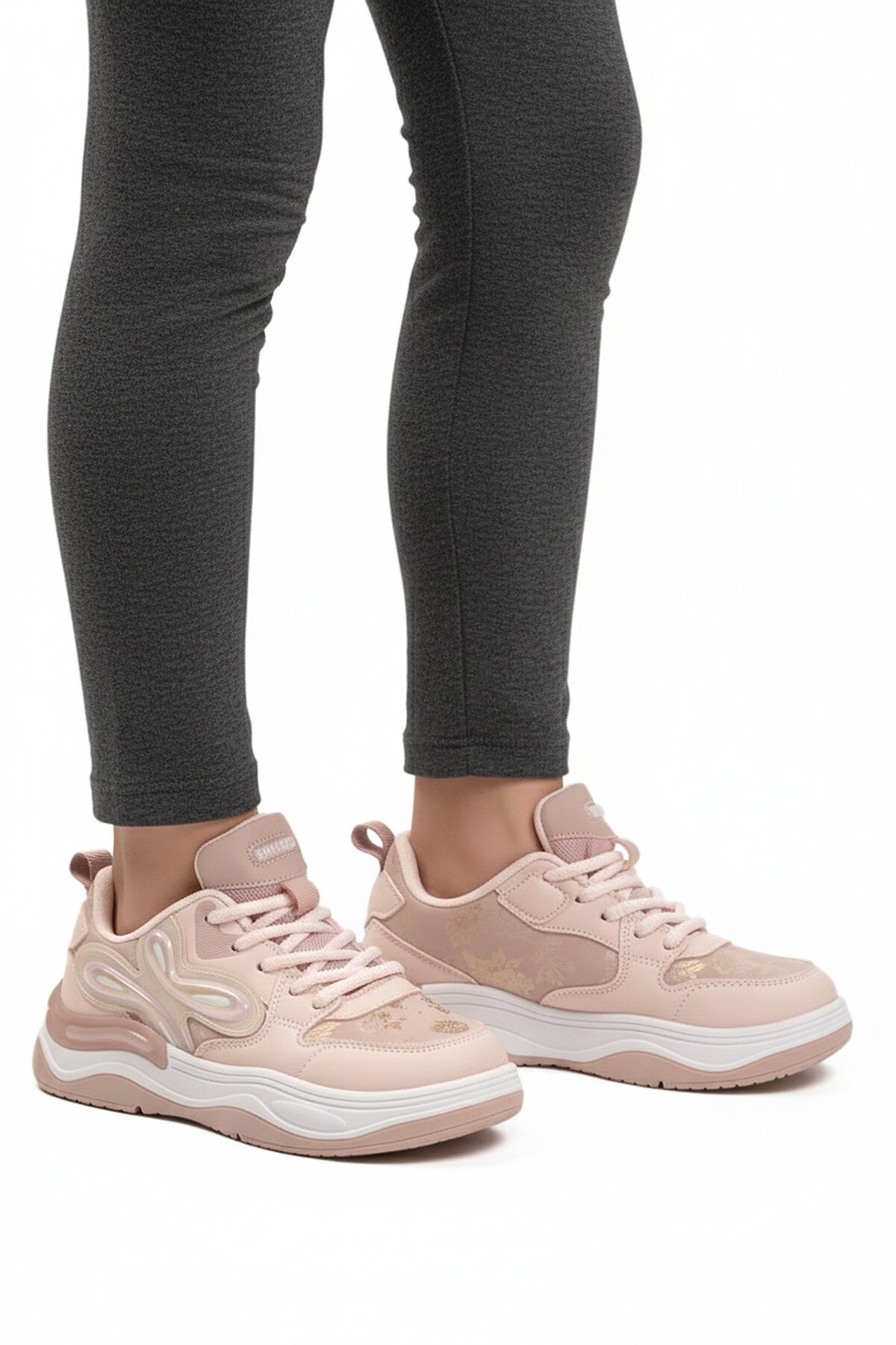 Gül Kurusu-Pudra Esnek Hafif Çocuk Spor Ayakkabı 1990  F