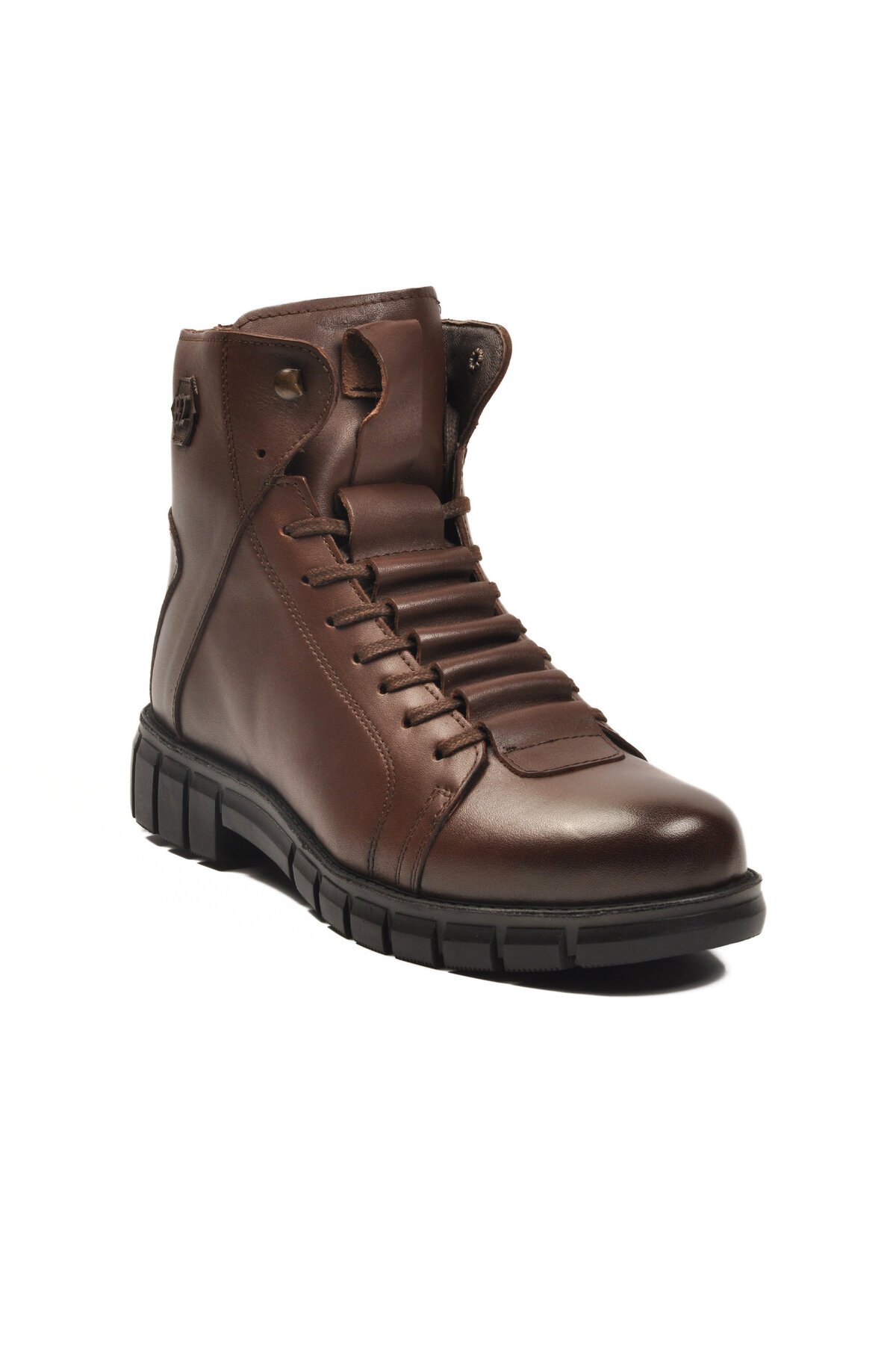 Kahve Hakiki Deri Fermuarlı İçi Kürklü Erkek Bot 2K8518-HK-350 M