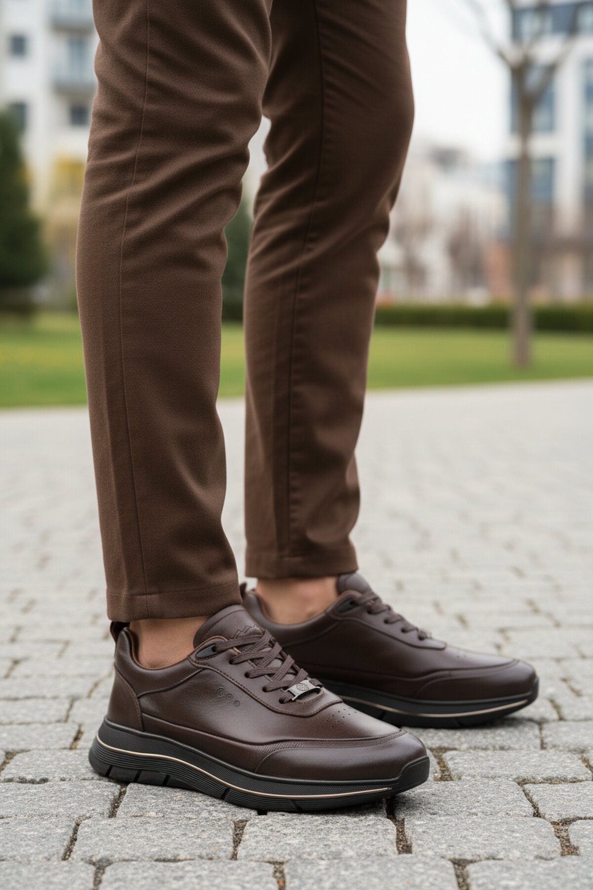 Kahve Hakiki Deri Airbag Sole Erkek Günlük Ayakkabı 152-22336 M