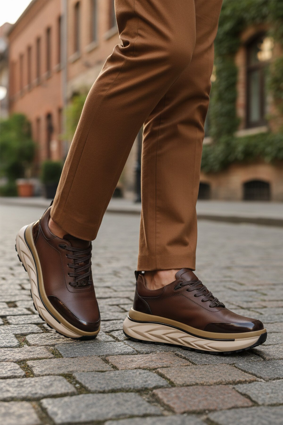 Kahve Hakiki Deri Erkek Günlük Ayakkabı 152-22390 M