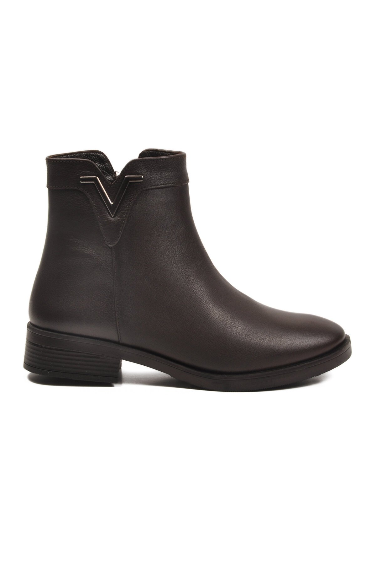 Kahve Hakiki Deri İçi Polarlı Kadın Bot Premium 21893-1 Z