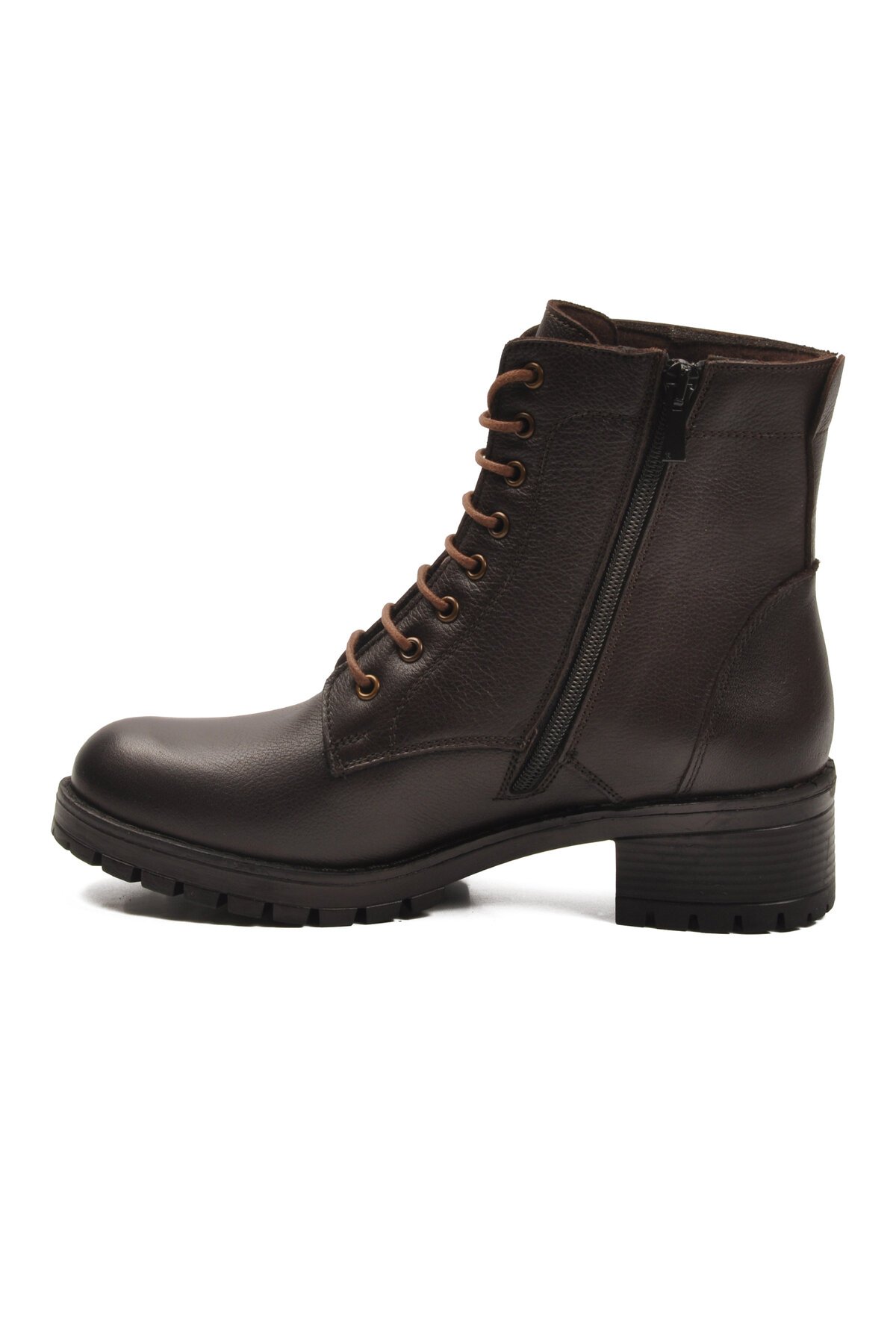 Kahve Hakiki Deri İçi Polarlı Kadın Bot Premium 2680-1 Z