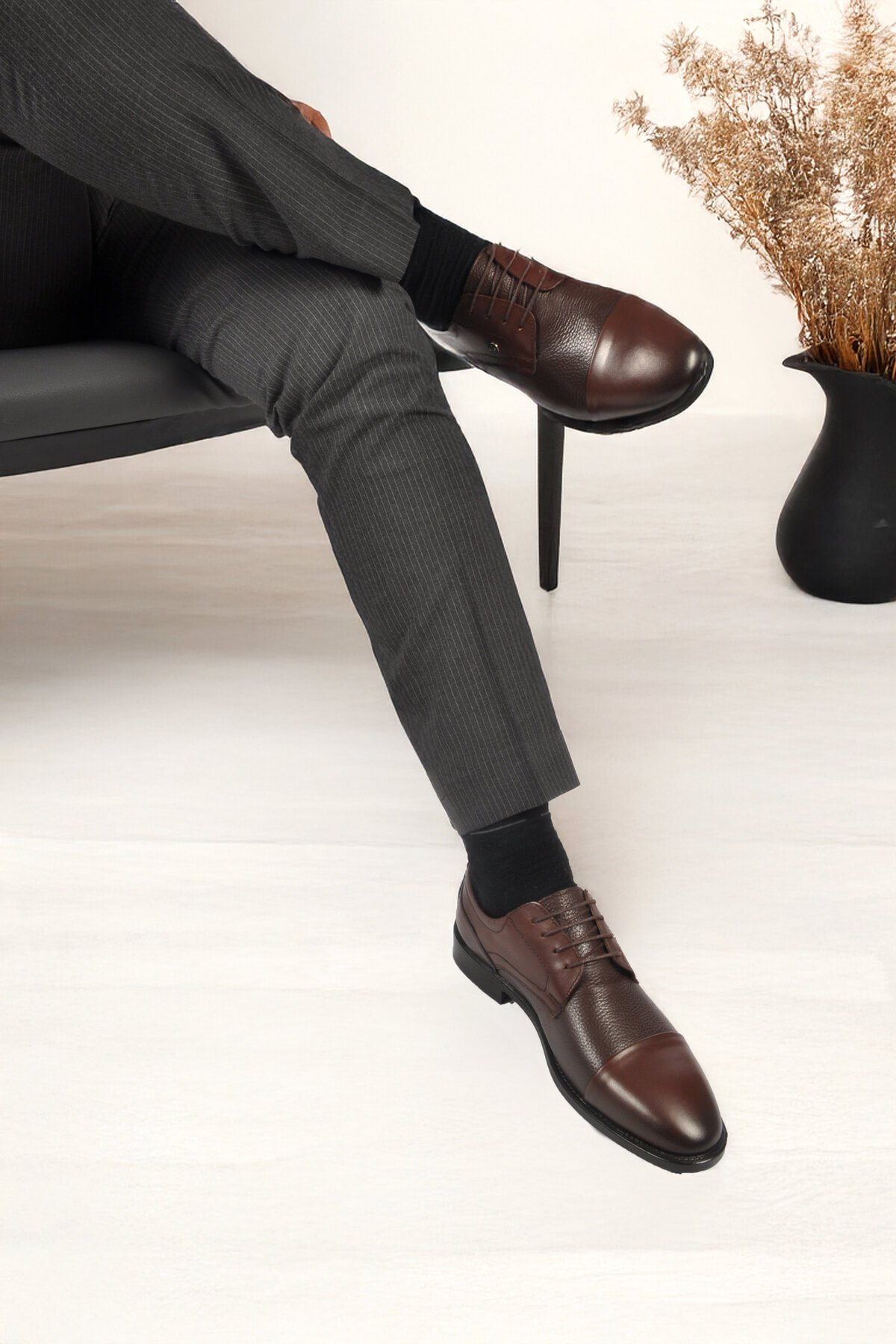 Kahverengi Hakiki Deri Erkek Klasik Ayakkabı 1612200 M