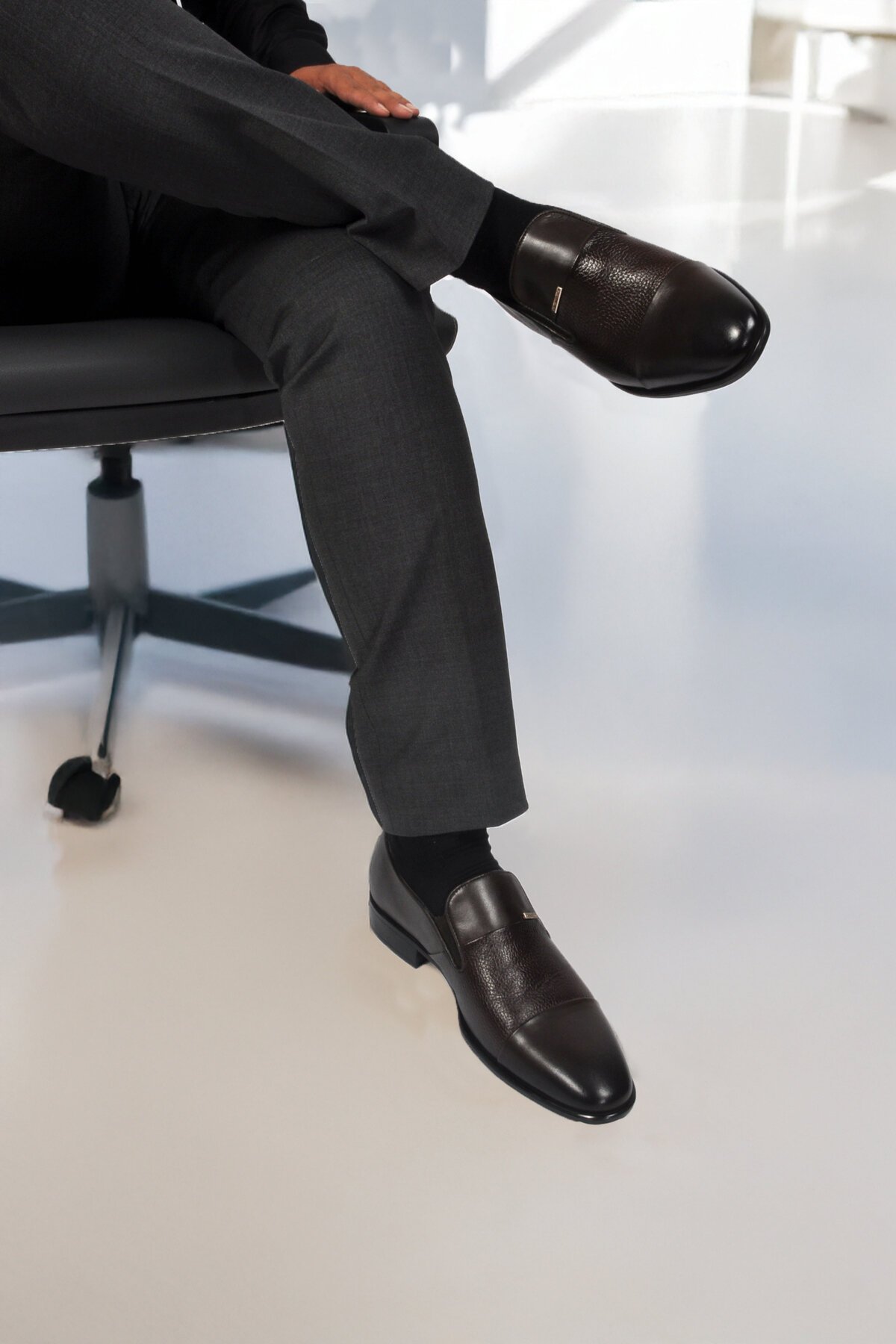 Kahverengi Hakiki Deri Erkek Klasik Ayakkabı 70555 M