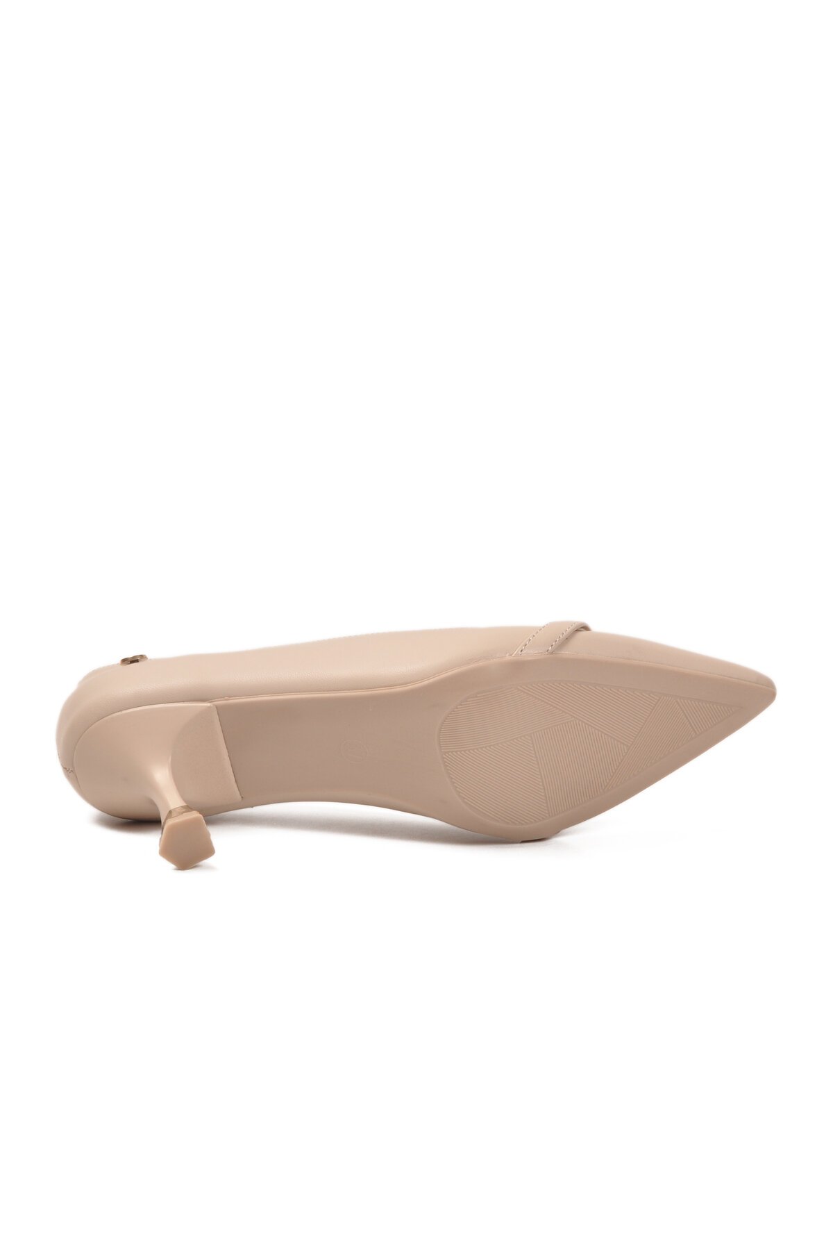 Krem İnce Topuklu Kadın Abiye Ayakkabı PC-55015 Z