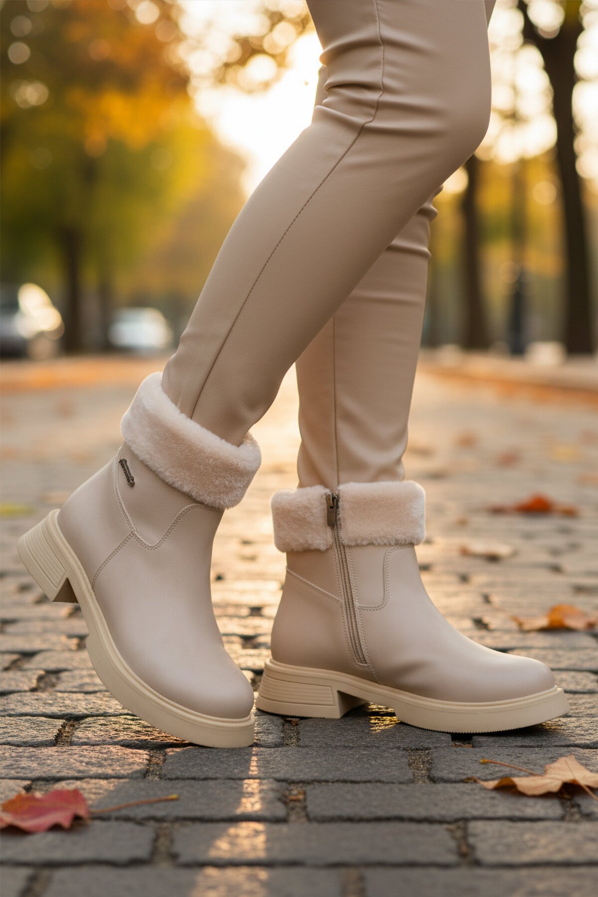 Krem İçi Polarlı Kadın Bot PC-55268 Z