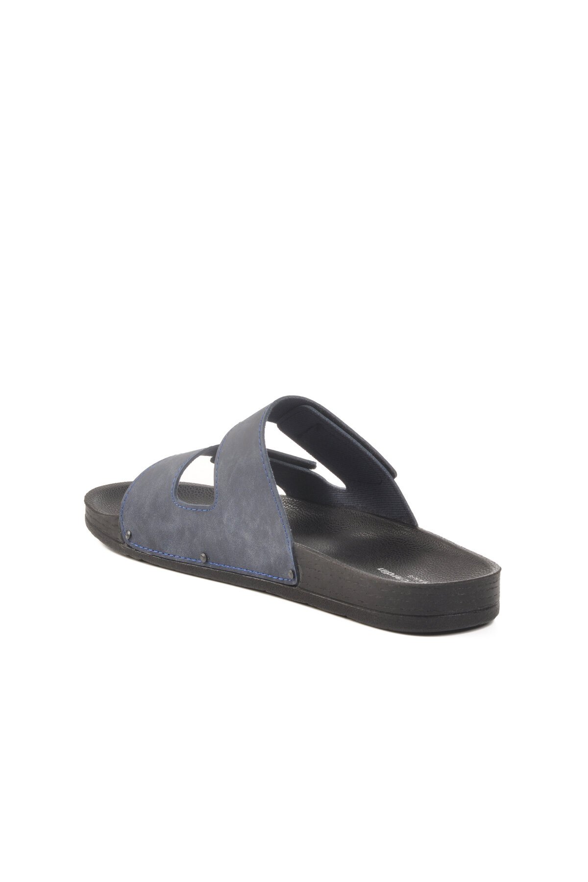 Lacivert Suni Deri Erkek Terlik PC-7039 M ( Büyük No )