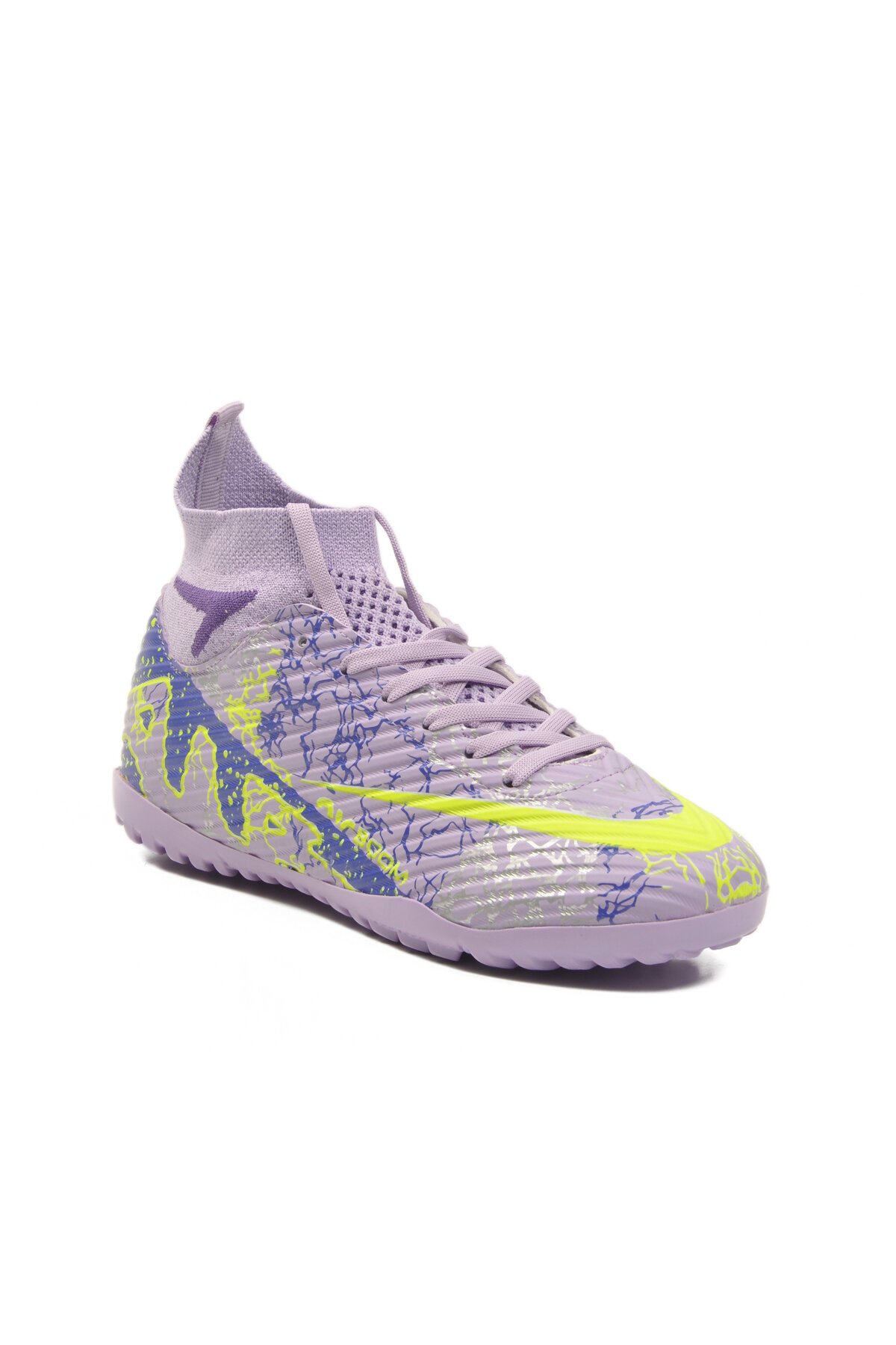 Lila-Mor Çoraplı Unisex Halı Saha Ayakkabısı Air 600 G