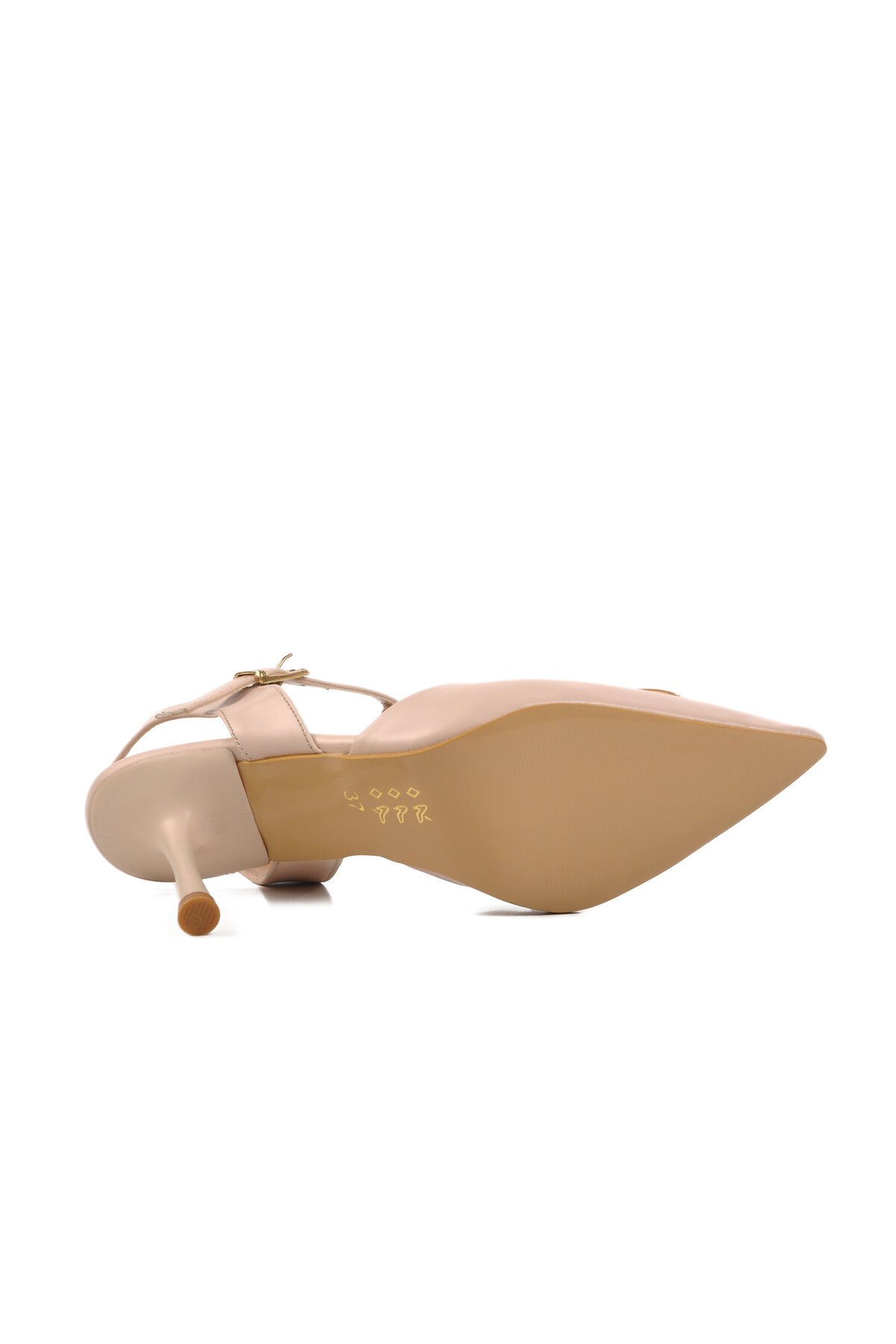 Krem Kadın İnce Topuklu Ayakkabı