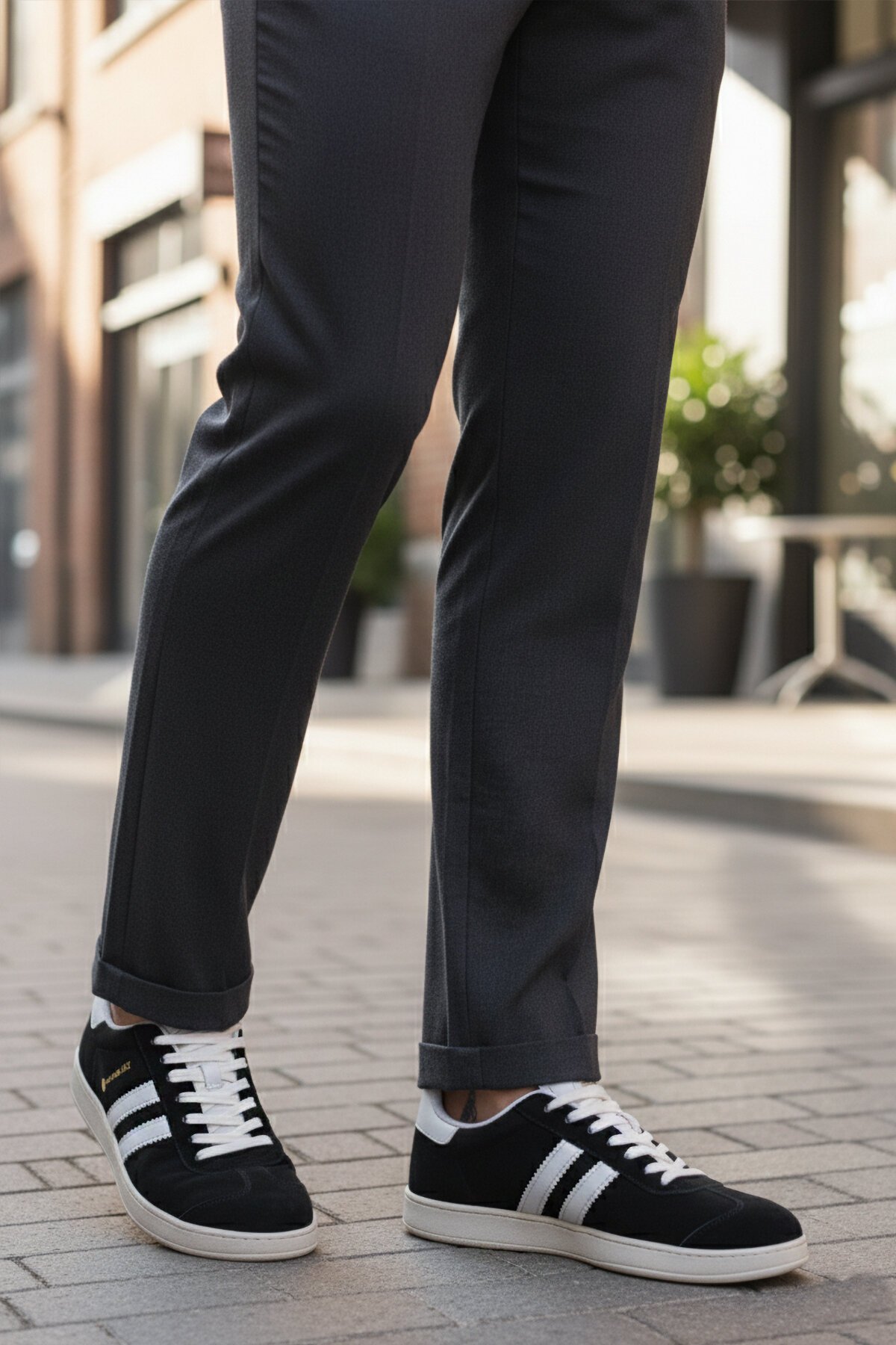 Siyah-Beyaz Hafif Erkek Spor Ayakkabı 102 24155 Kamiq M