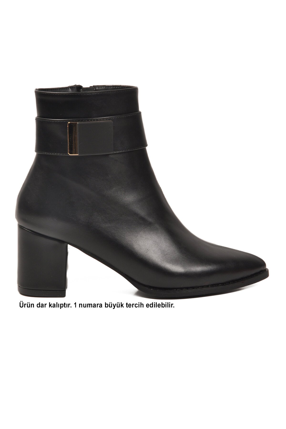 Siyah Deri Kadın Bot 262326 Z (Dar Kalıp)