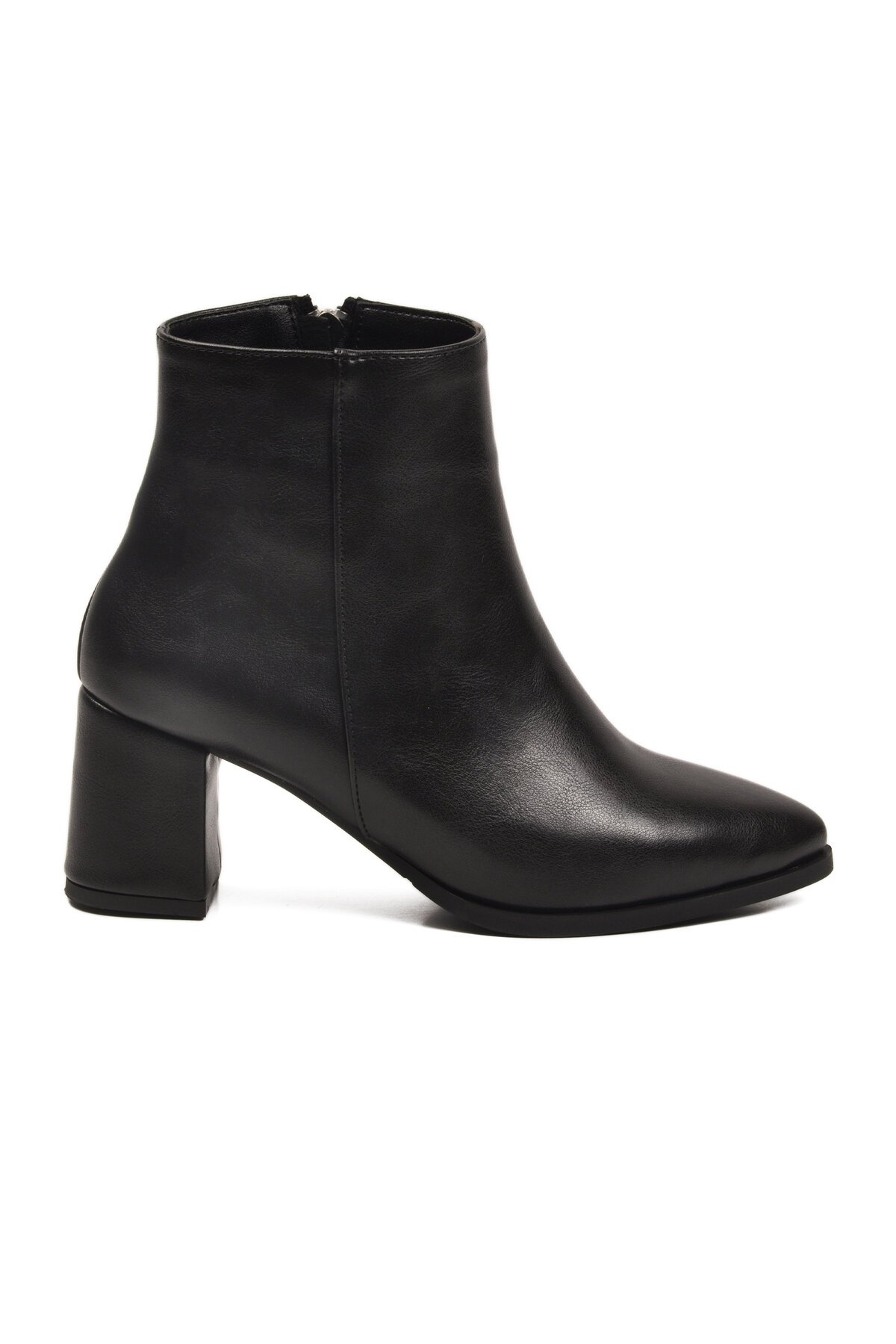 Siyah Cilt İçi Polarlı Fermuarlı Kadın Bot 343126 Z