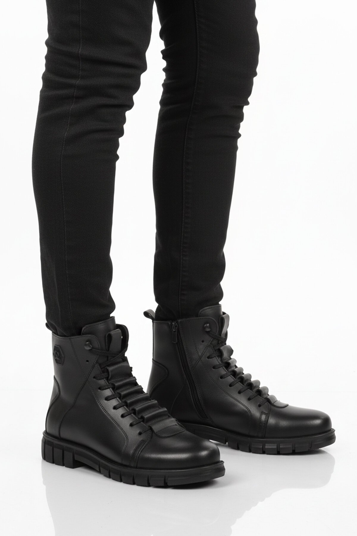 Siyah Hakiki Deri Fermuarlı İçi Kürklü Erkek Bot 2K8518-HK-350 M
