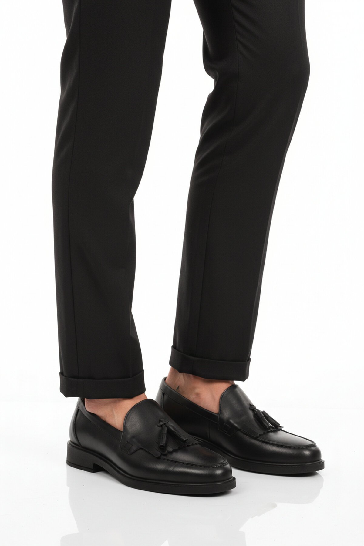 Siyah Hakiki Deri Erkek Günlük Ayakkabı 2208 M