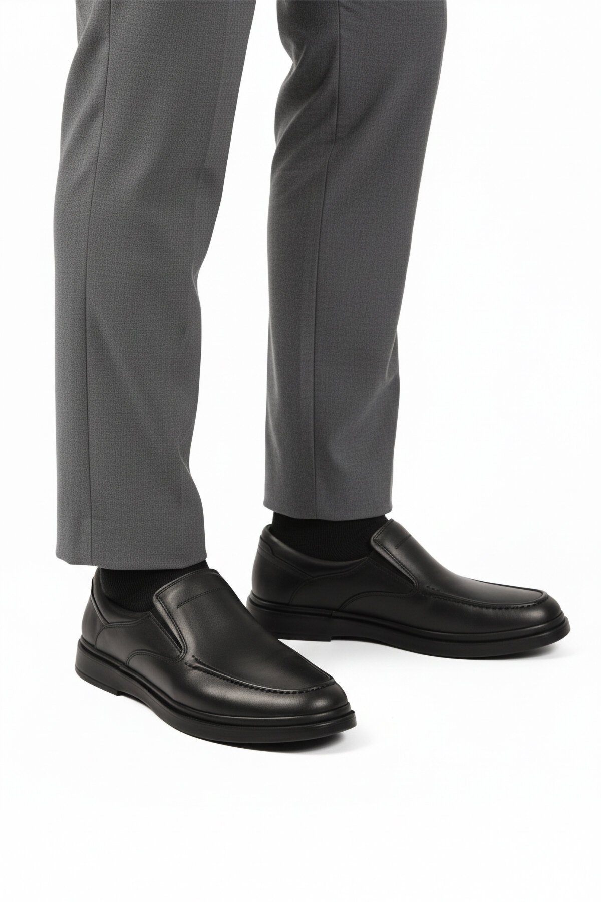 Siyah Hakiki Deri Erkek Günlük Ayakkabı DSN 2029 M