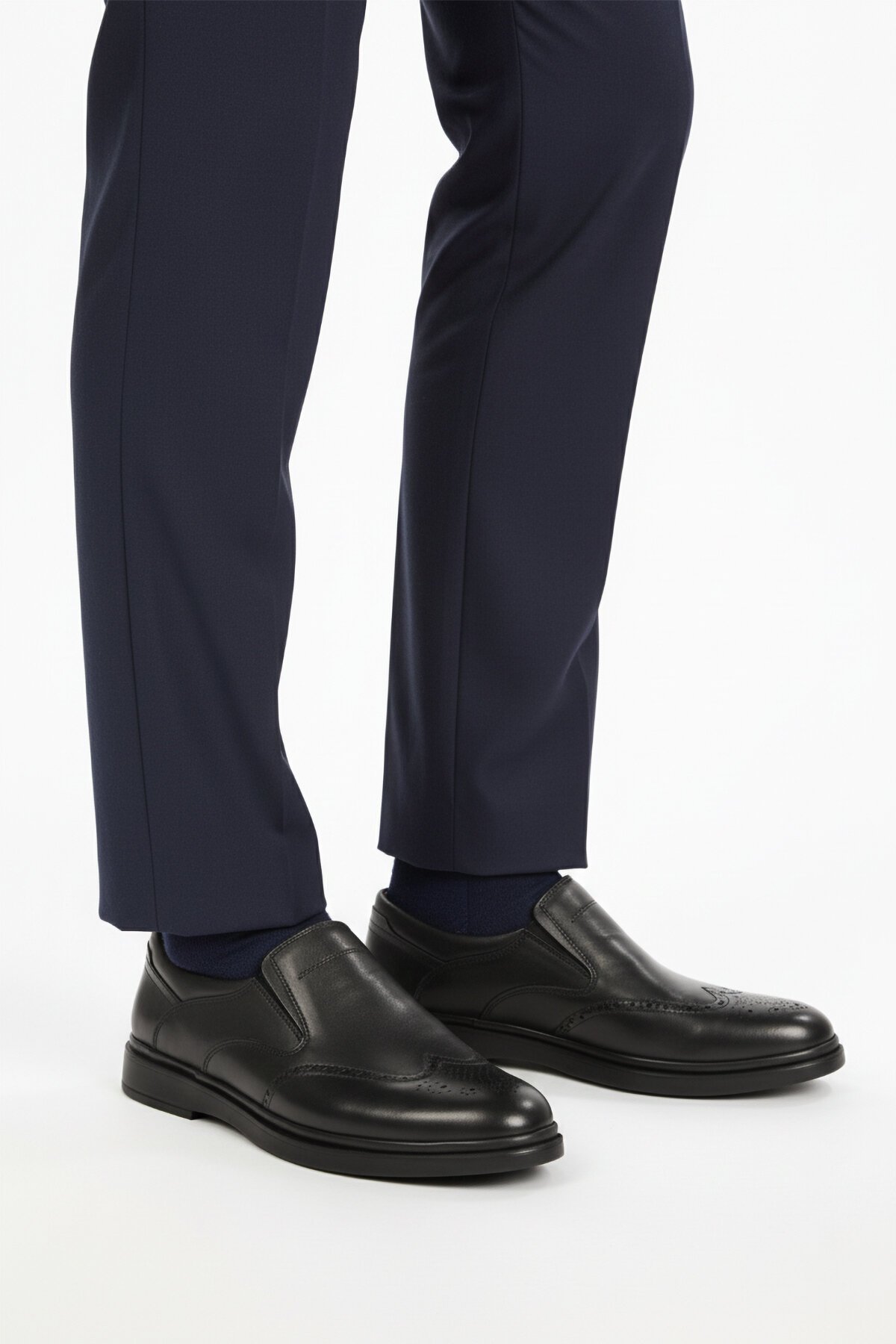 Siyah Hakiki Deri Erkek Günlük Ayakkabı DSN 2031 M