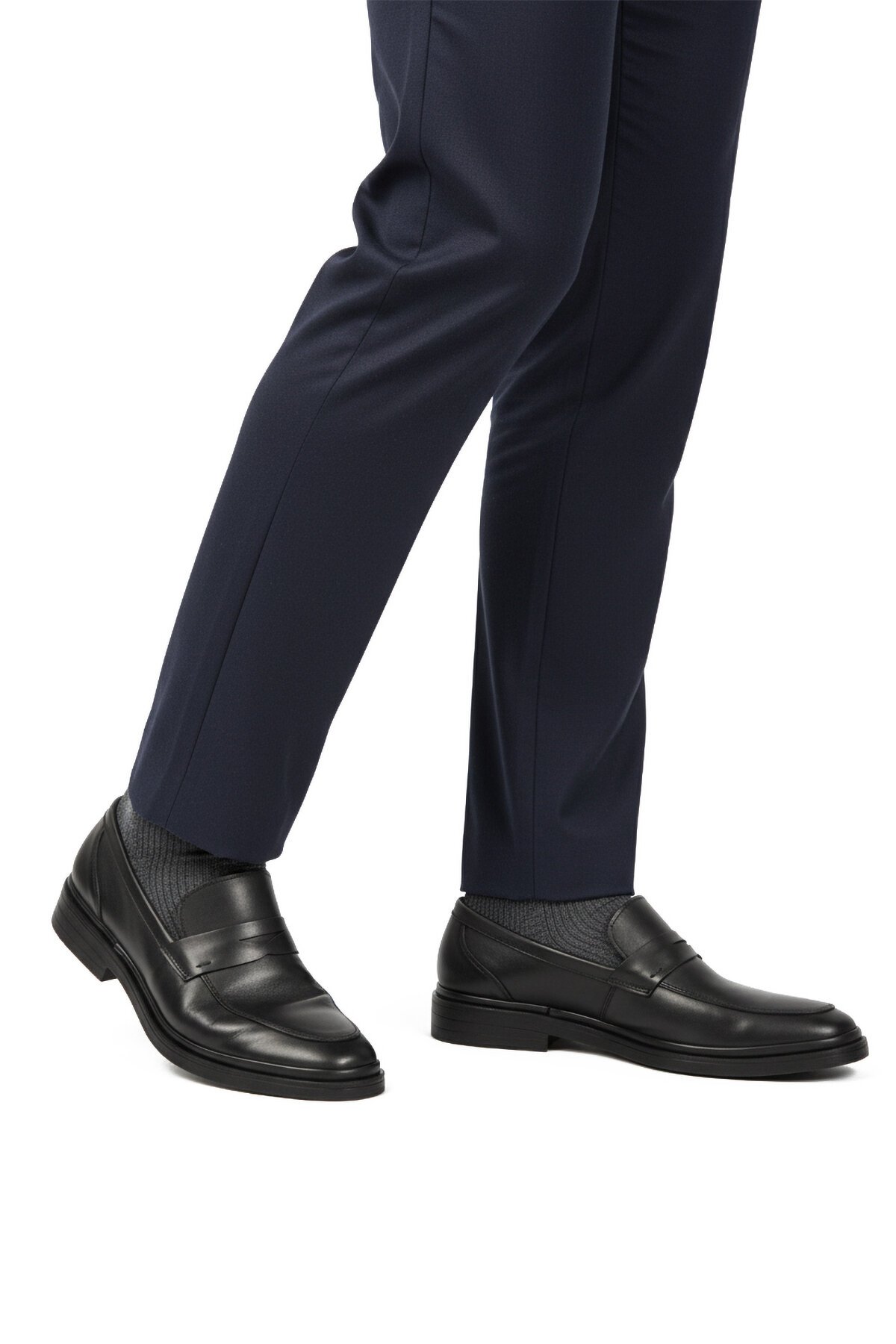 Siyah Hakiki Deri Erkek Günlük Ayakkabı DSN 2033 M