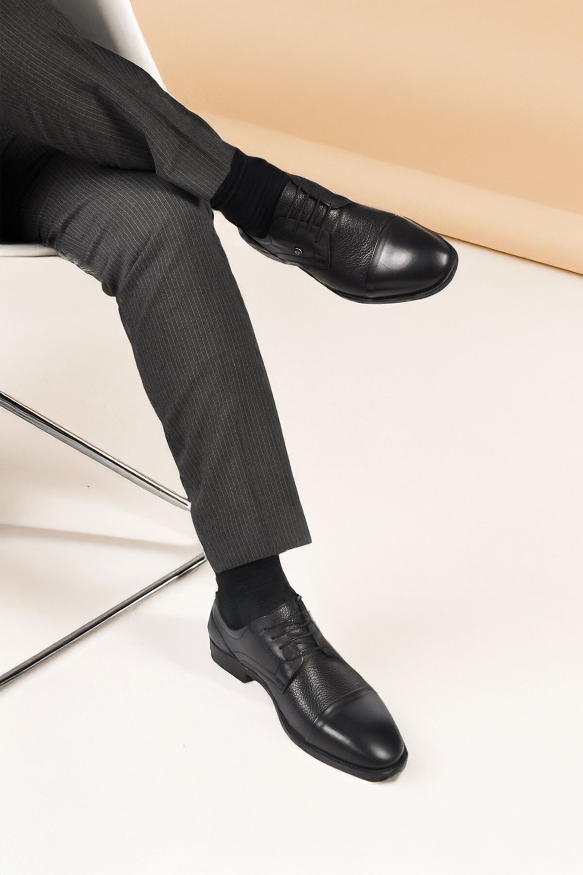 Siyah Hakiki Deri Erkek Klasik Ayakkabı M