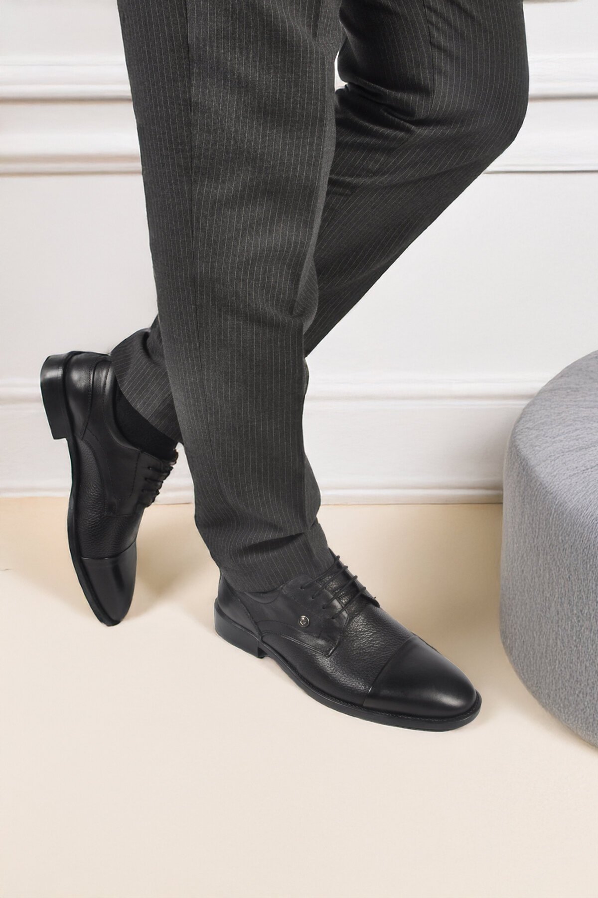 Siyah Hakiki Deri Erkek Klasik Ayakkabı M