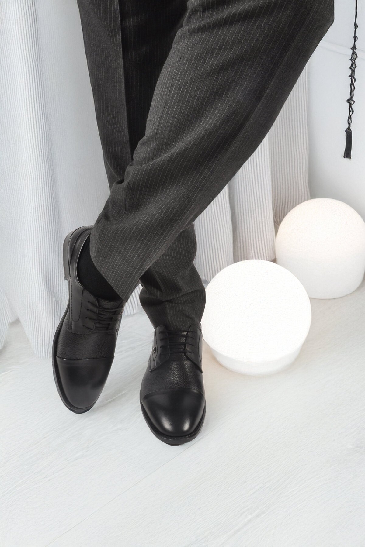 Siyah Hakiki Deri Erkek Klasik Ayakkabı M