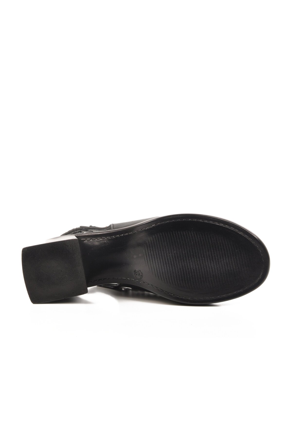 Siyah Hakiki Deri Kadın Sandalet PC-54632 Z