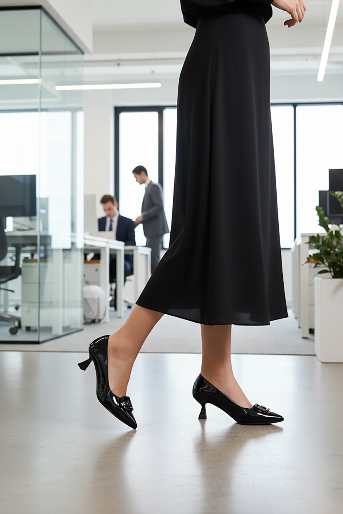 Siyah Kırışık Rugan İnce Topuklu Kadın Abiye Ayakkabı 357189 Z