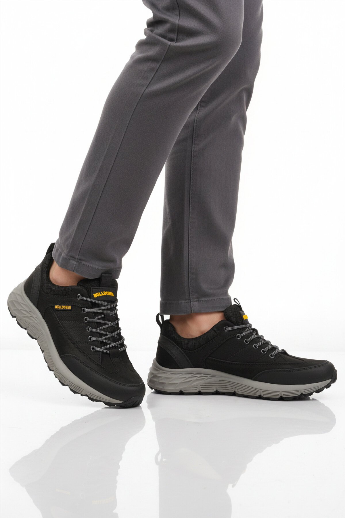 Siyah Nubuk Hakiki Deri Kaymaz Taban Erkek Outdoor Ayakkabı 250069 M