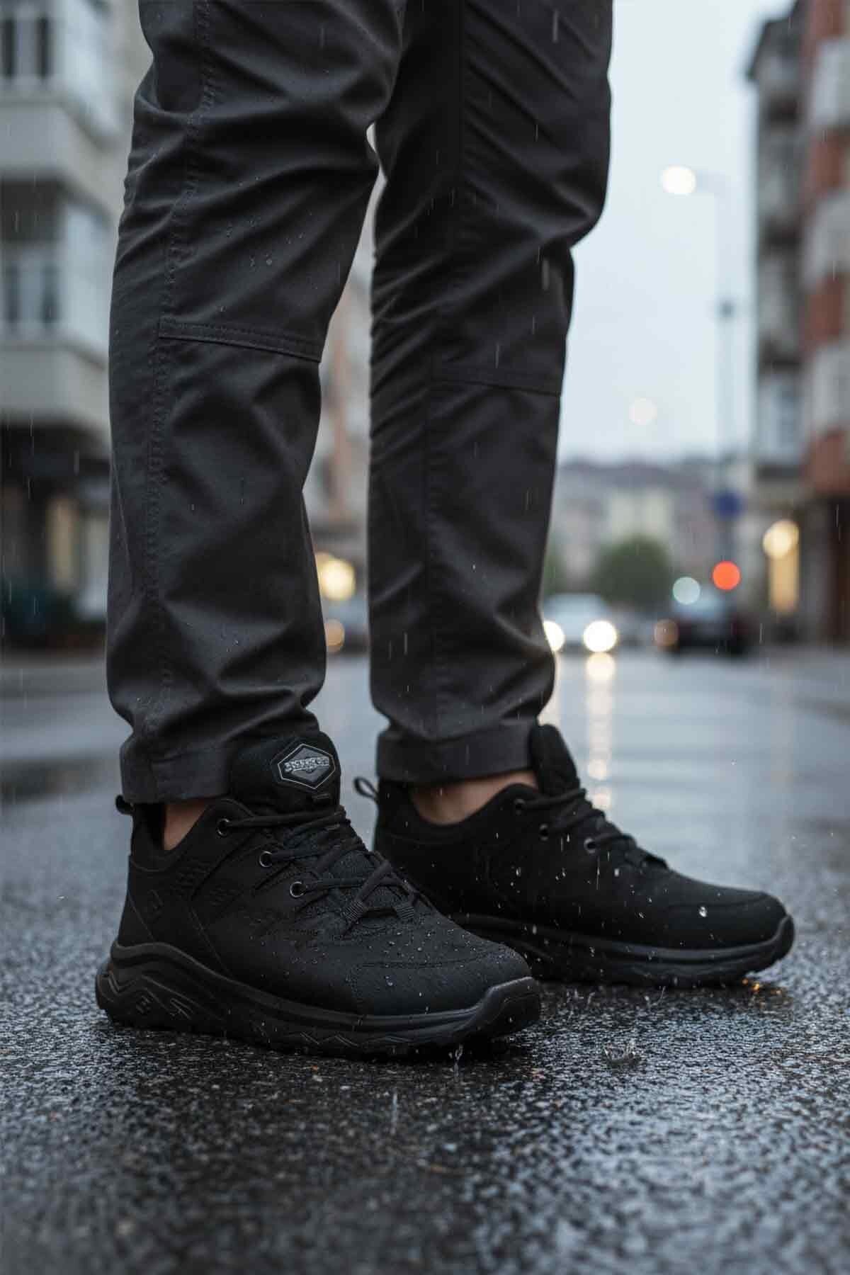 Siyah Nubuk Su Geçirmez Erkek Outdoor Ayakkabı M2040 M