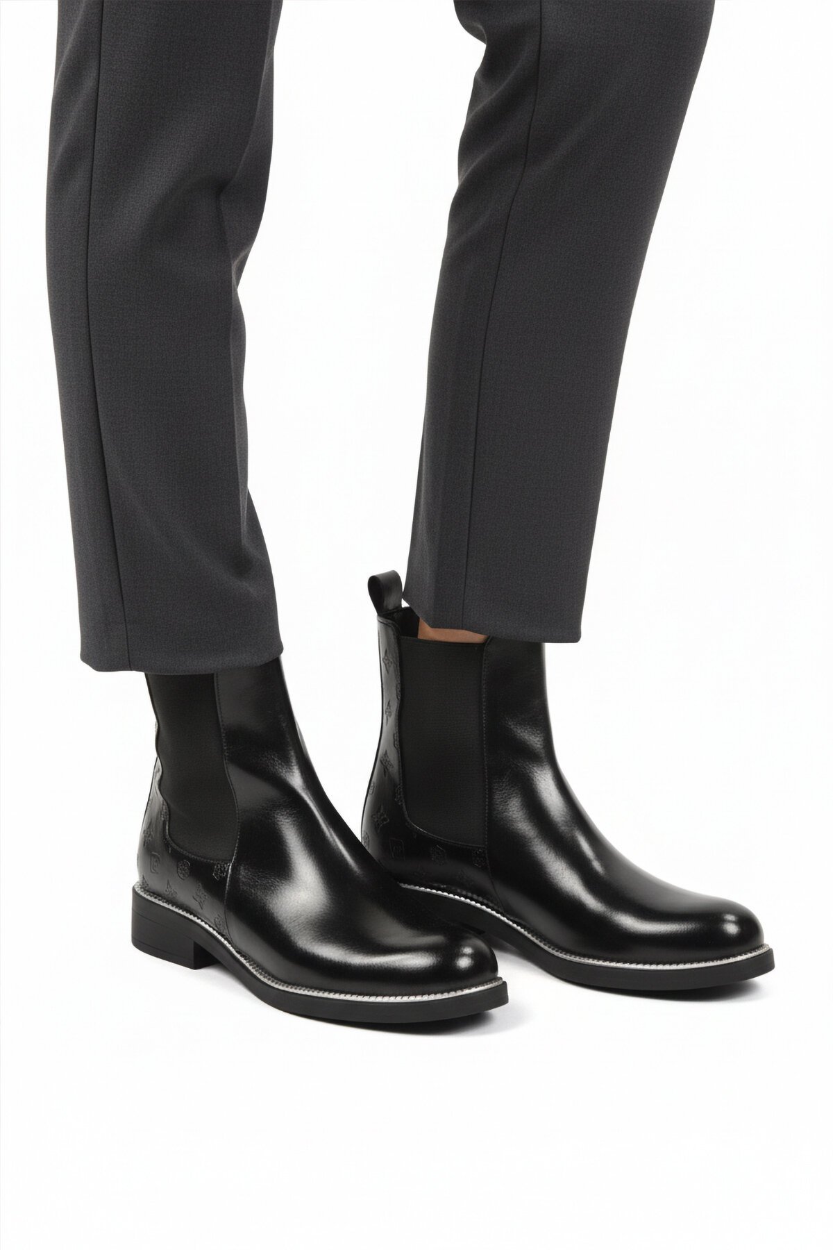 Siyah Parlak İçi Kürklü Kadın Bot PC-55086 Z