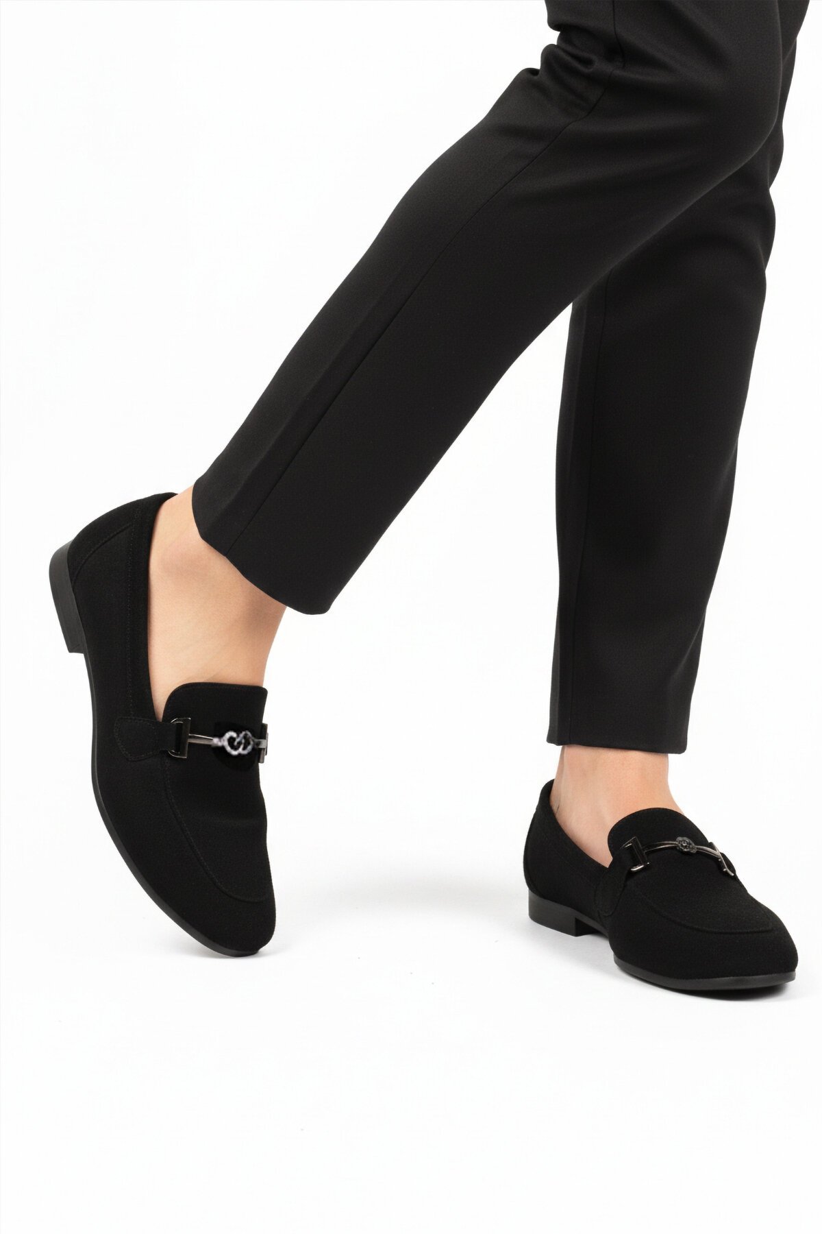 Siyah Süet Hafif Kadın Günlük Ayakkabı 572433 Z