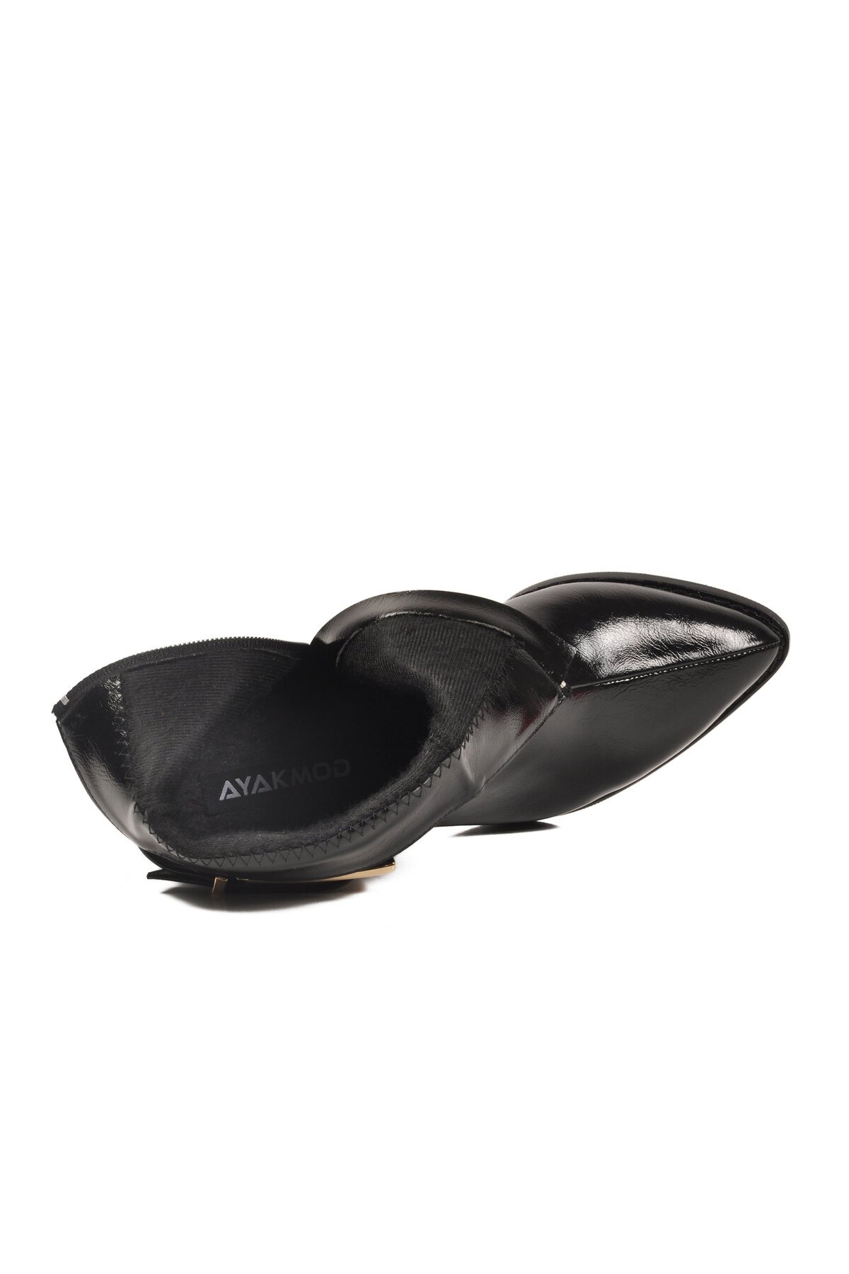 Siyah Fermuarlı Topuklu Kadın Bot Dar Kalıp 262327 Z