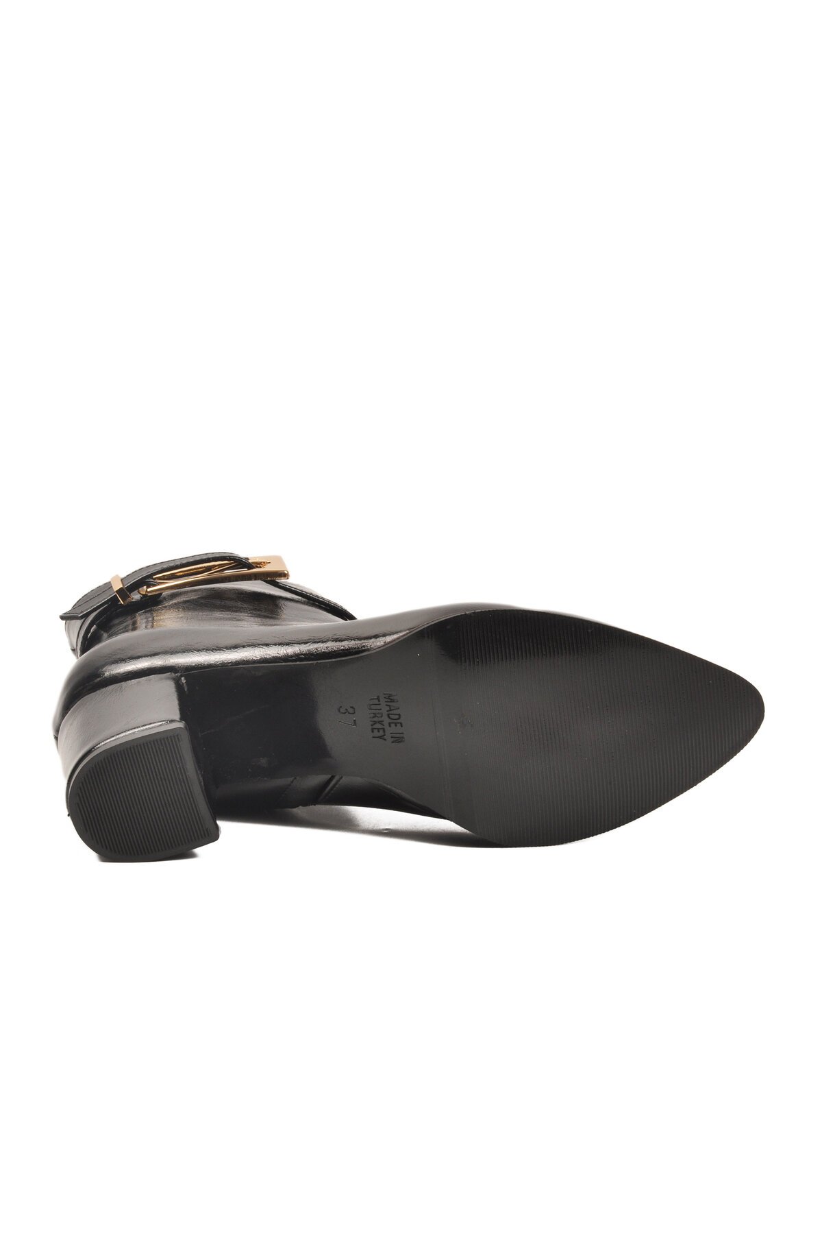 Siyah Fermuarlı Topuklu Kadın Bot Dar Kalıp 262327 Z