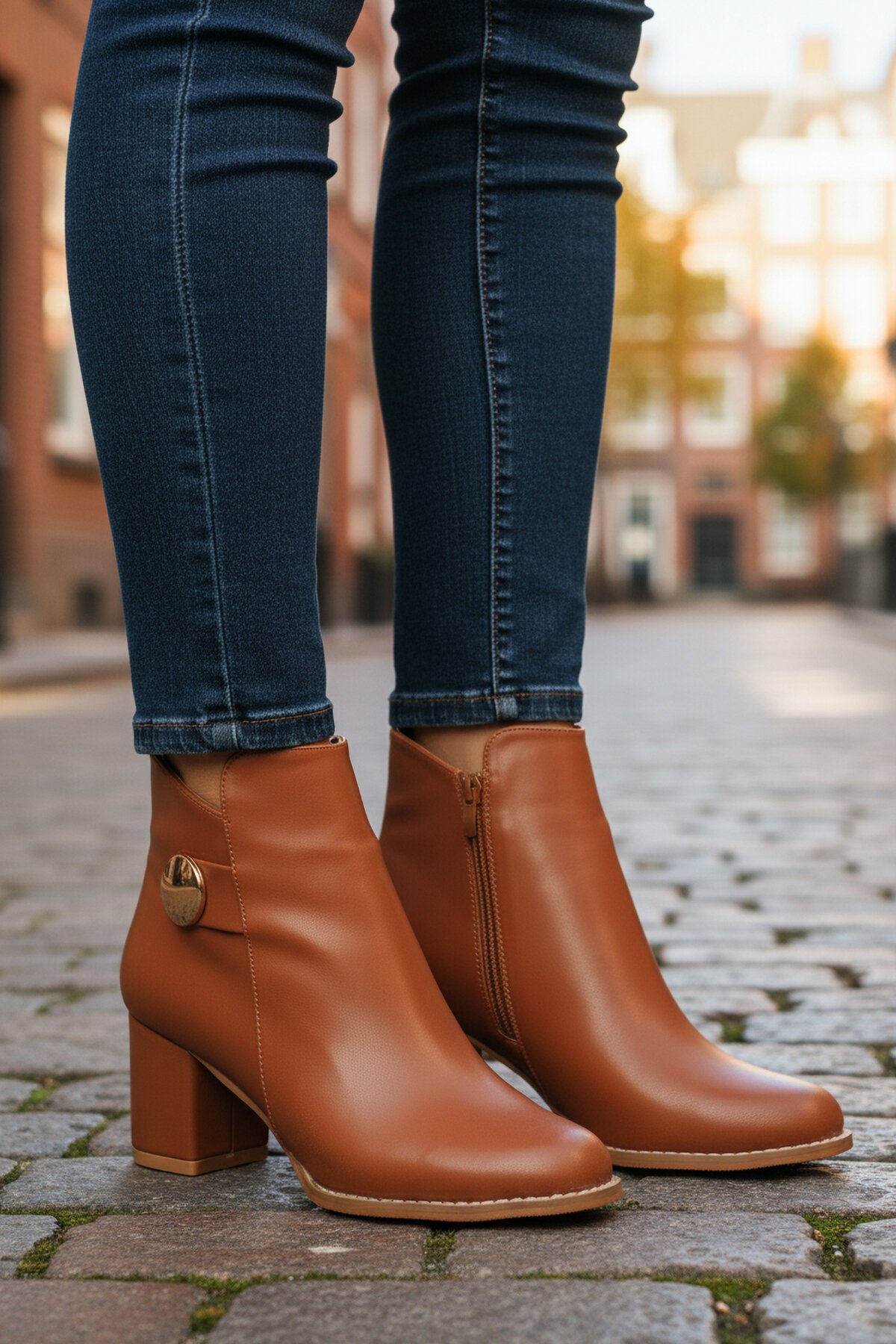 Taba Cilt İçi Polarlı Kadın Bot 262325 Z (Dar Kalıp)