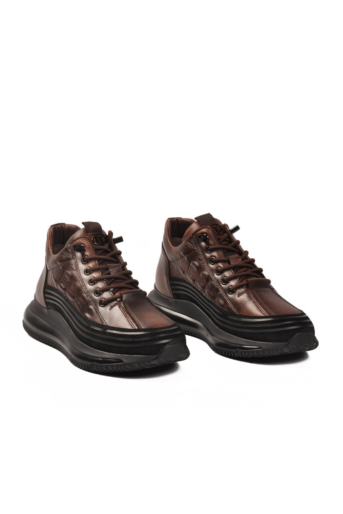 Taba Hakiki Deri Lastik Bağcıklı Erkek Spor Ayakkabı E053 M