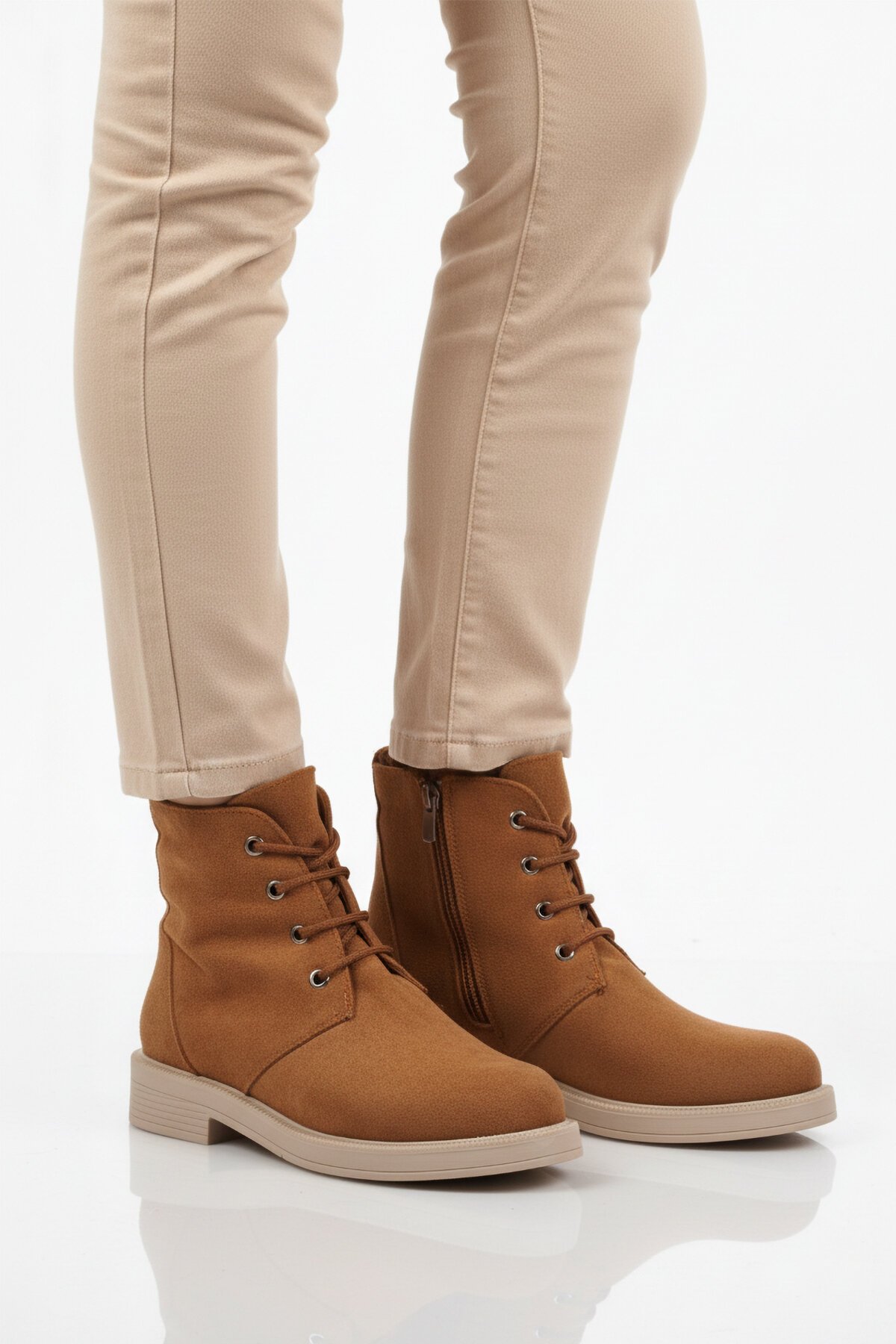Taba Süet Fermuarlı Kadın Bot 284098 Z